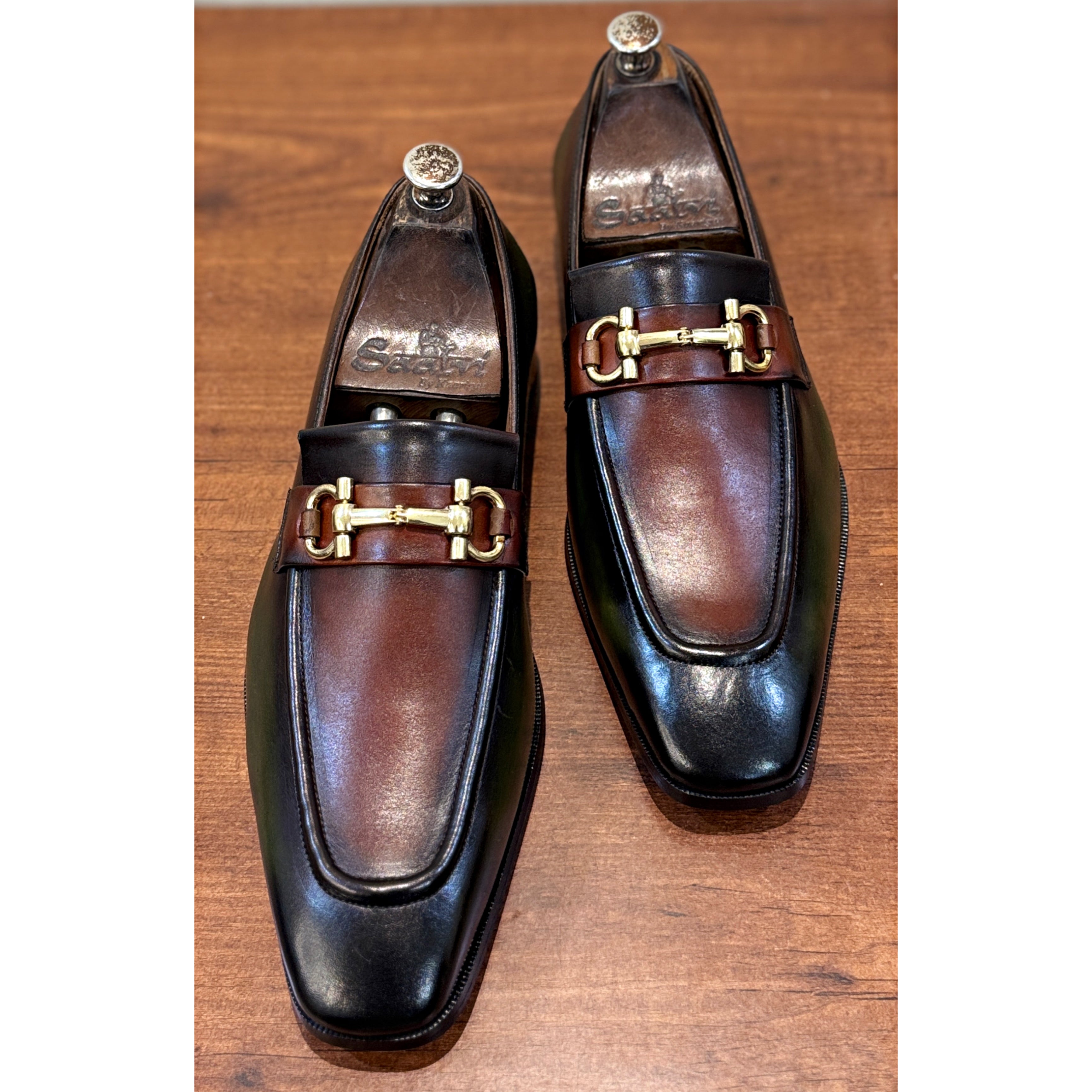 Hand Patina Loafers Green | T