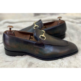 Horsebit Loafers T Hand Patina Olive