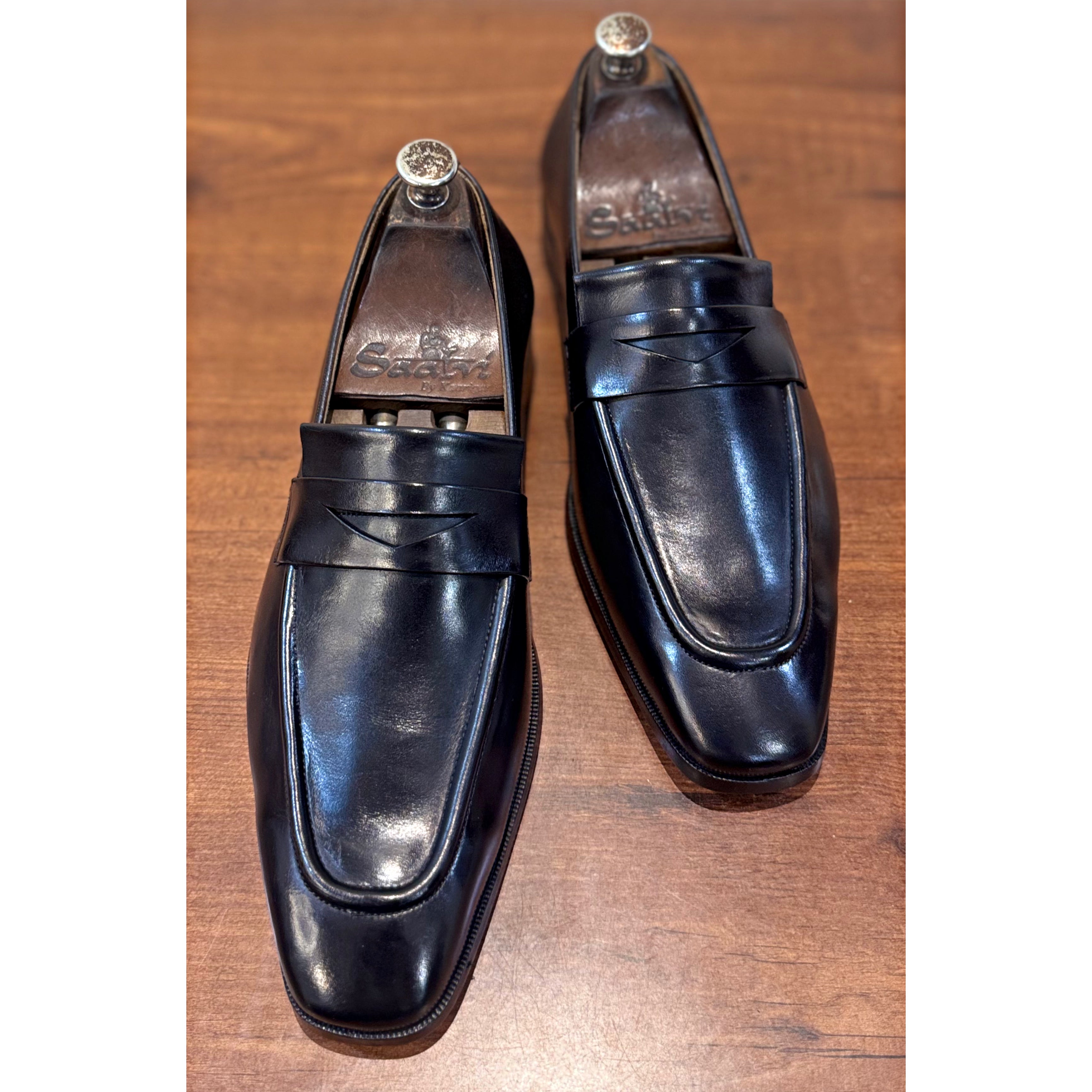 Black Penny Loafers Fold