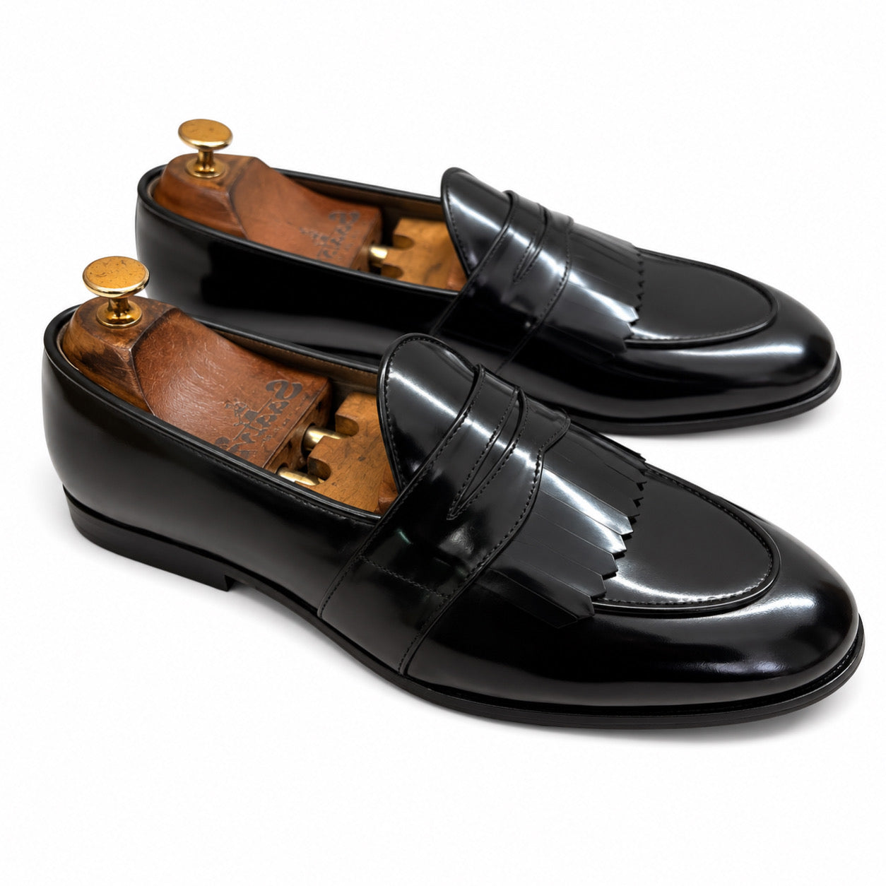 Belgian Loafers With Fringe Black Calf