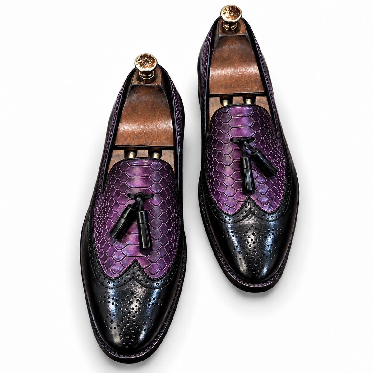 Amethyst Noir Tassel Loafers