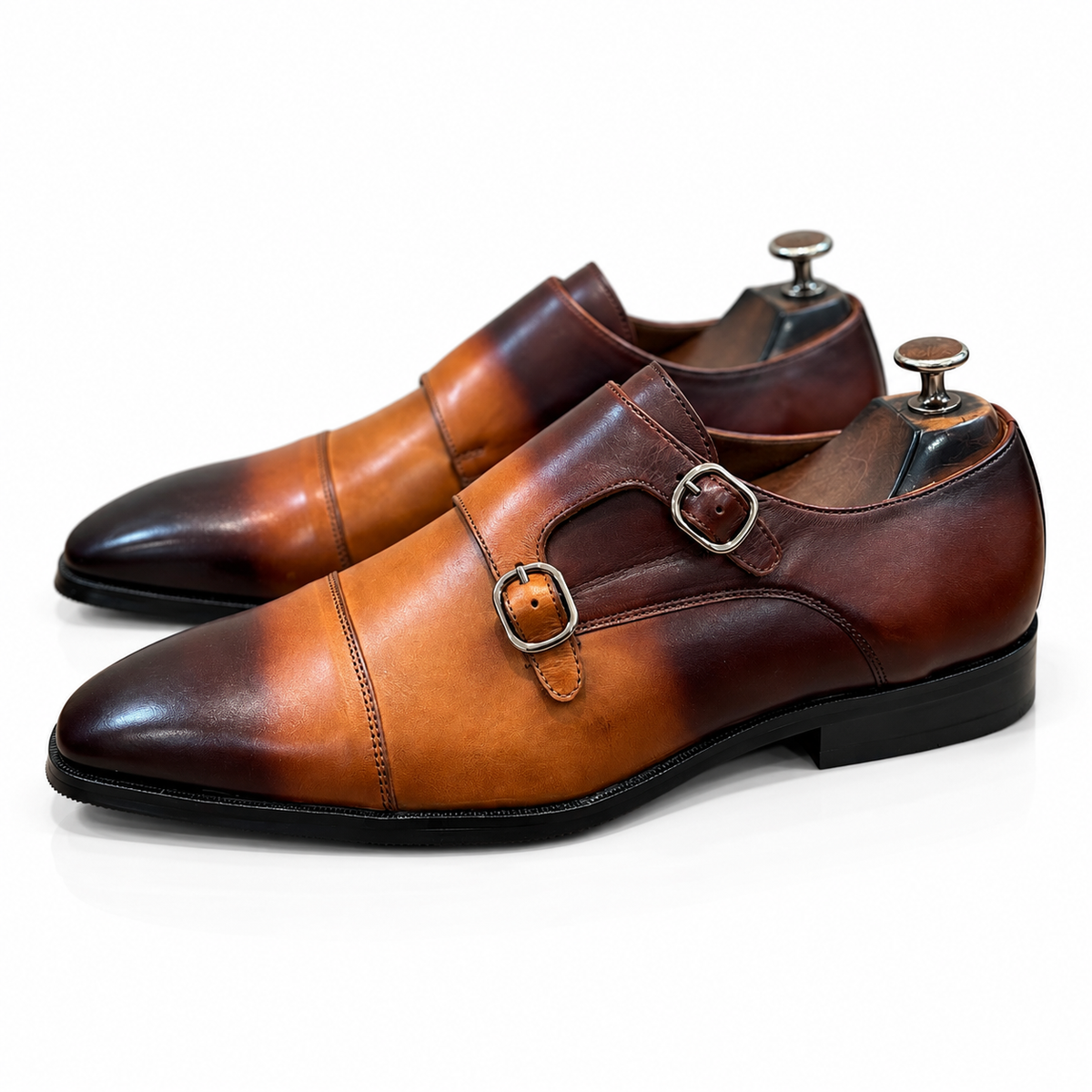Embercrest – Cognac Brown Hand-Patina Double Monk