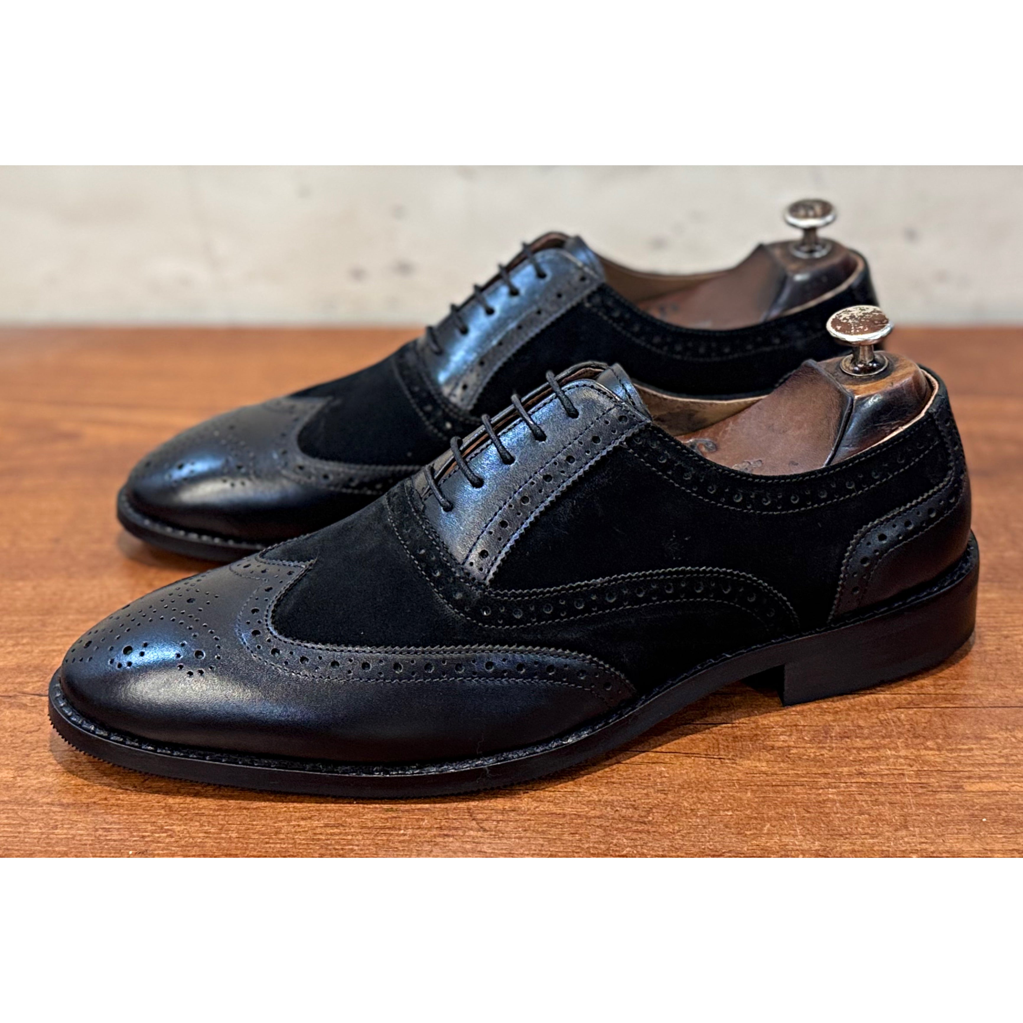 Brown Suede & Leather Brouge Oxfords