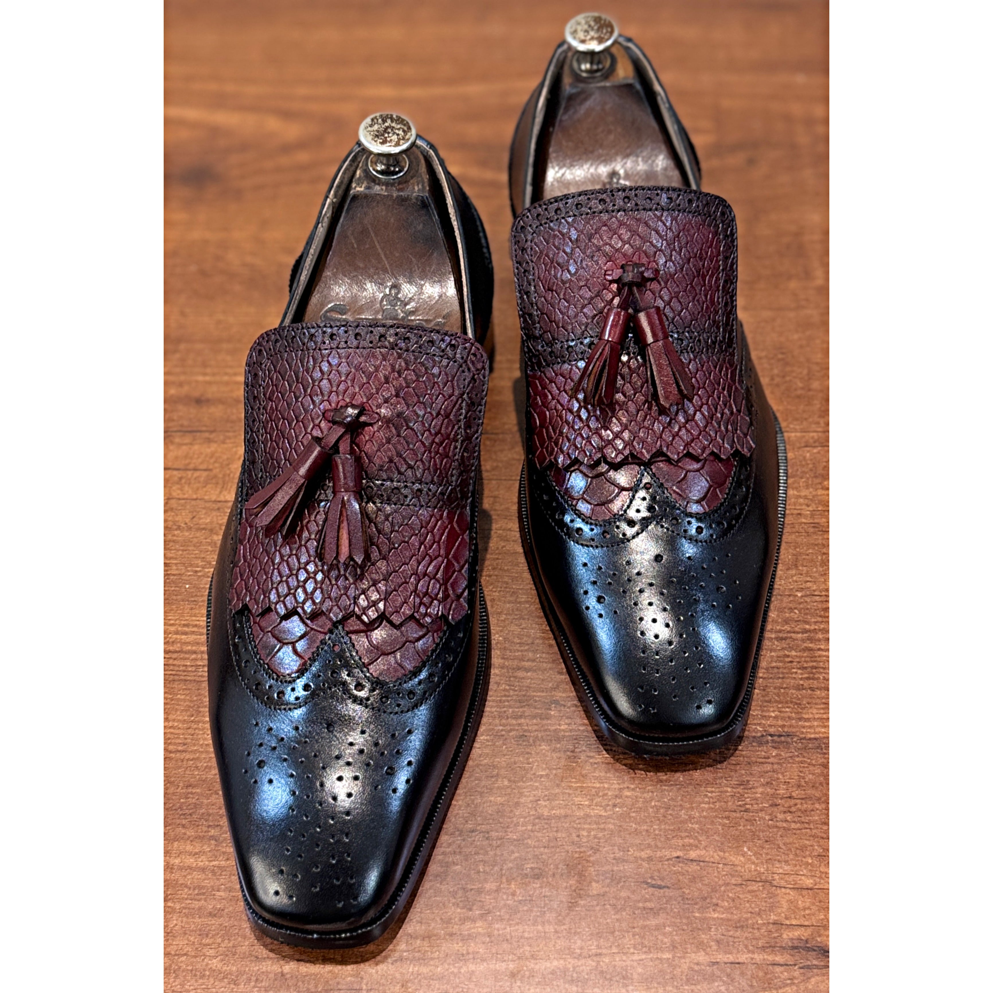 Regal Python Tassel Loafers – Bordeaux