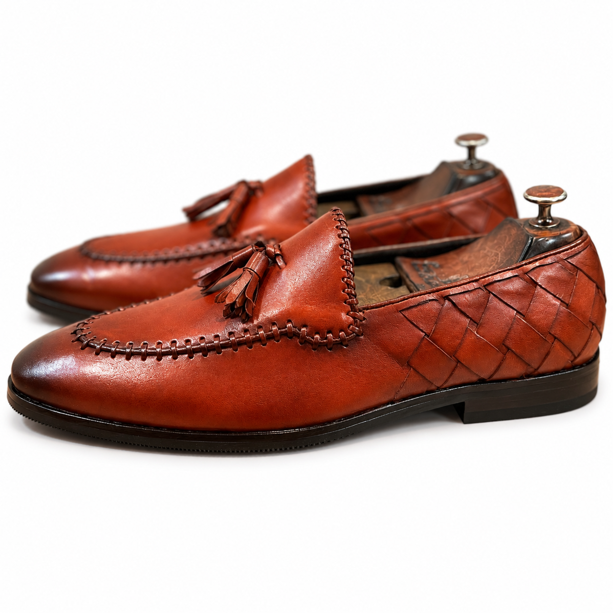 Gael - Brown Weaved Loafers