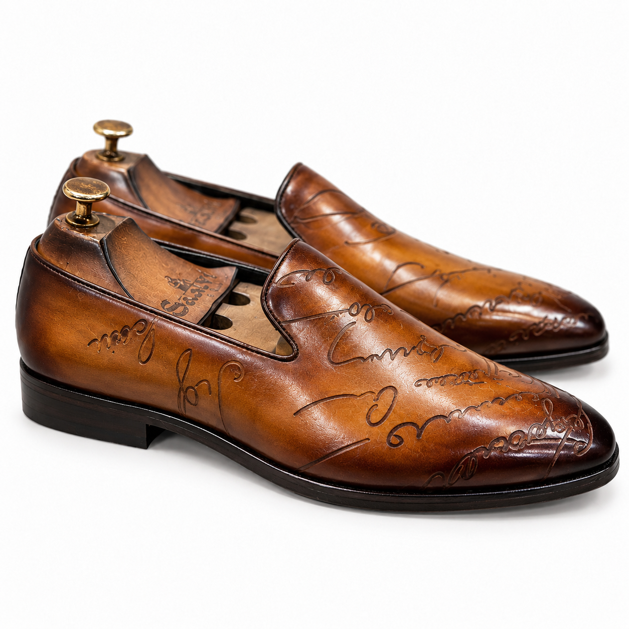 Signature Cognac Embossed Loafers