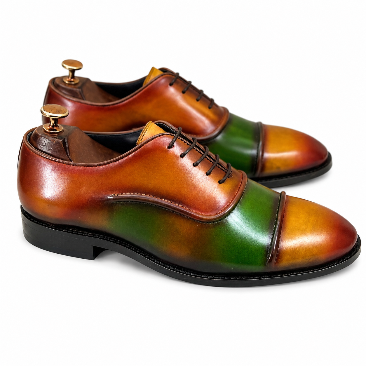 Tan/Green Oxfords C