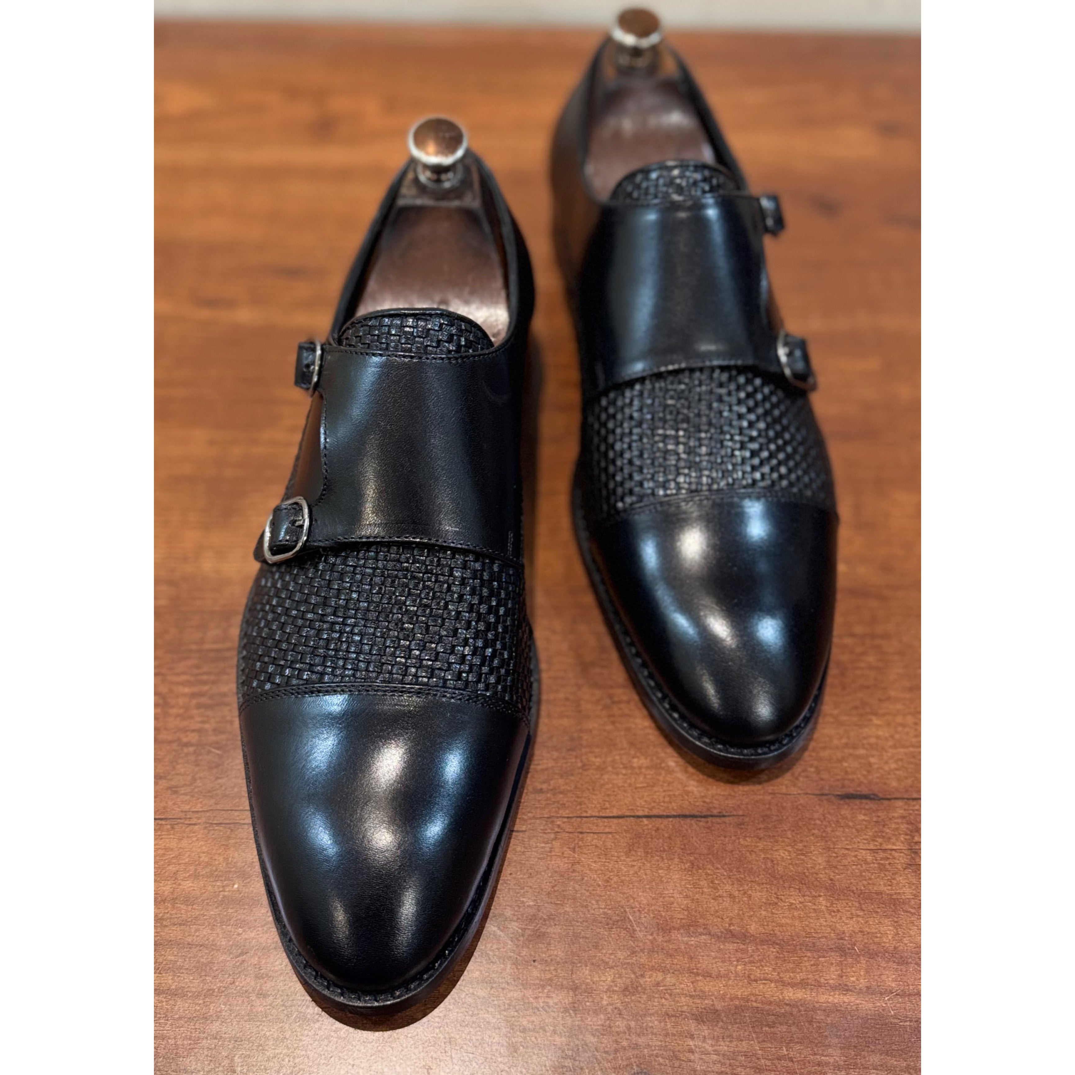 Black Double Monk Strap