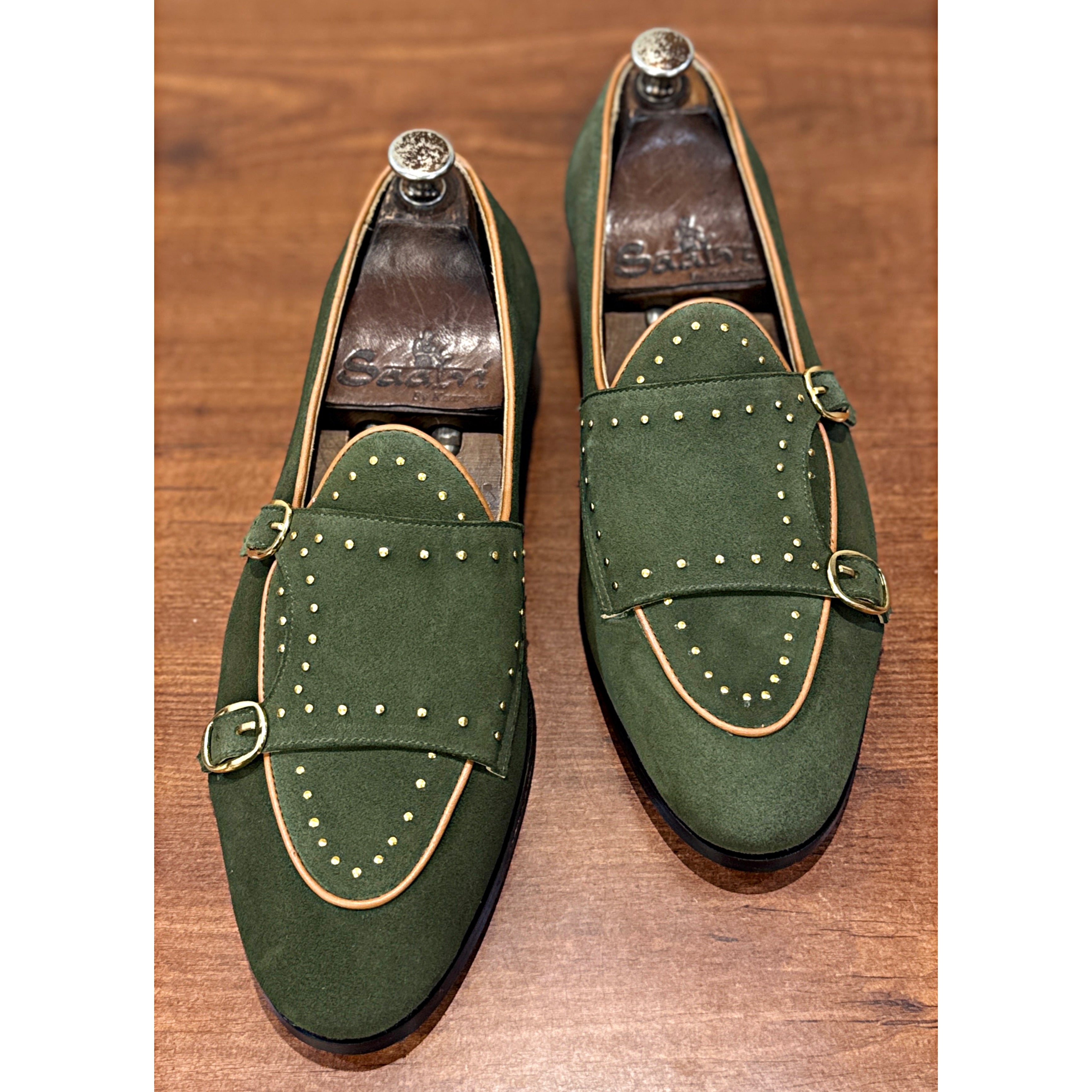 Verde Royale Belgian Double Monk Loafers