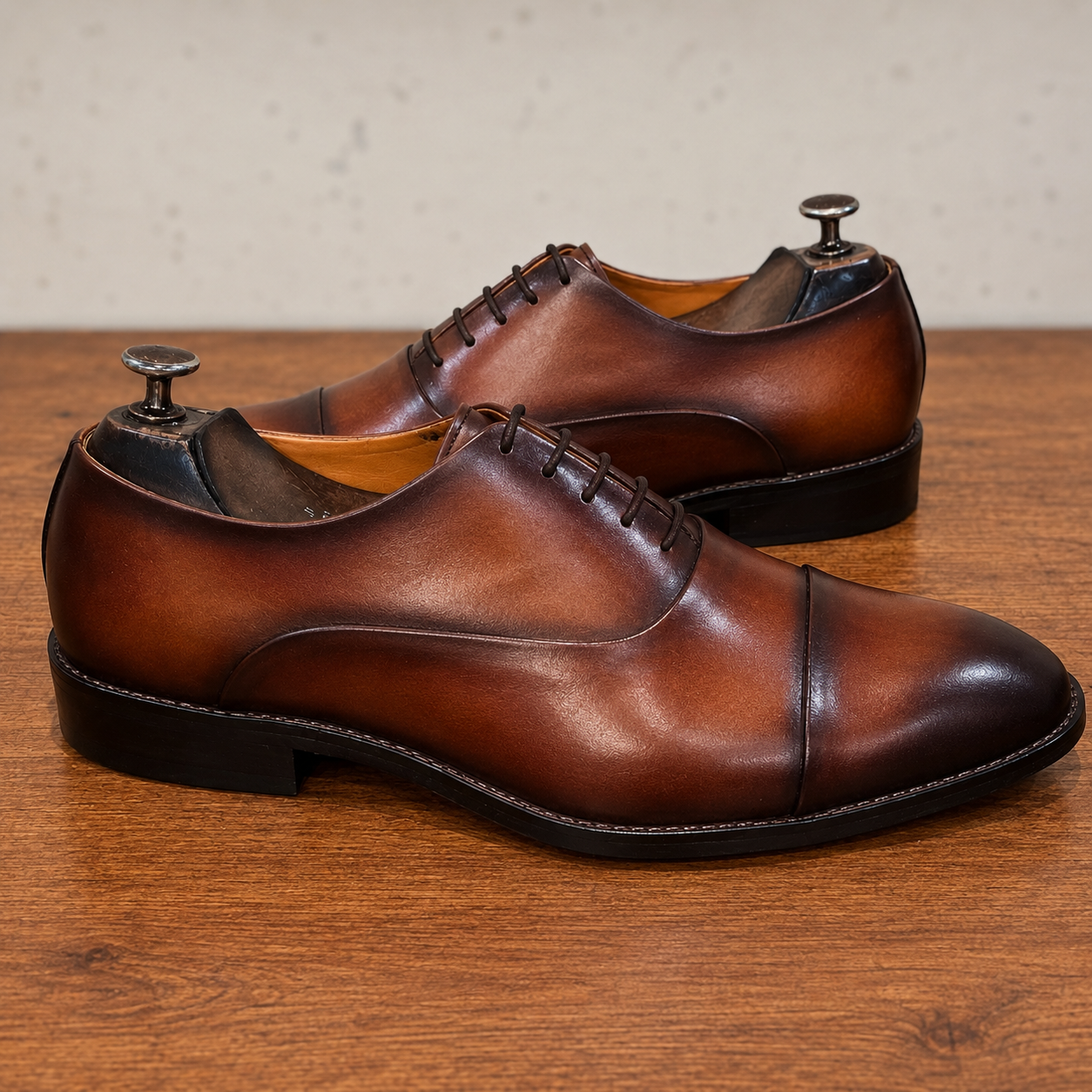 The Ashbourne Wholecut Oxford – Chestnut Patina