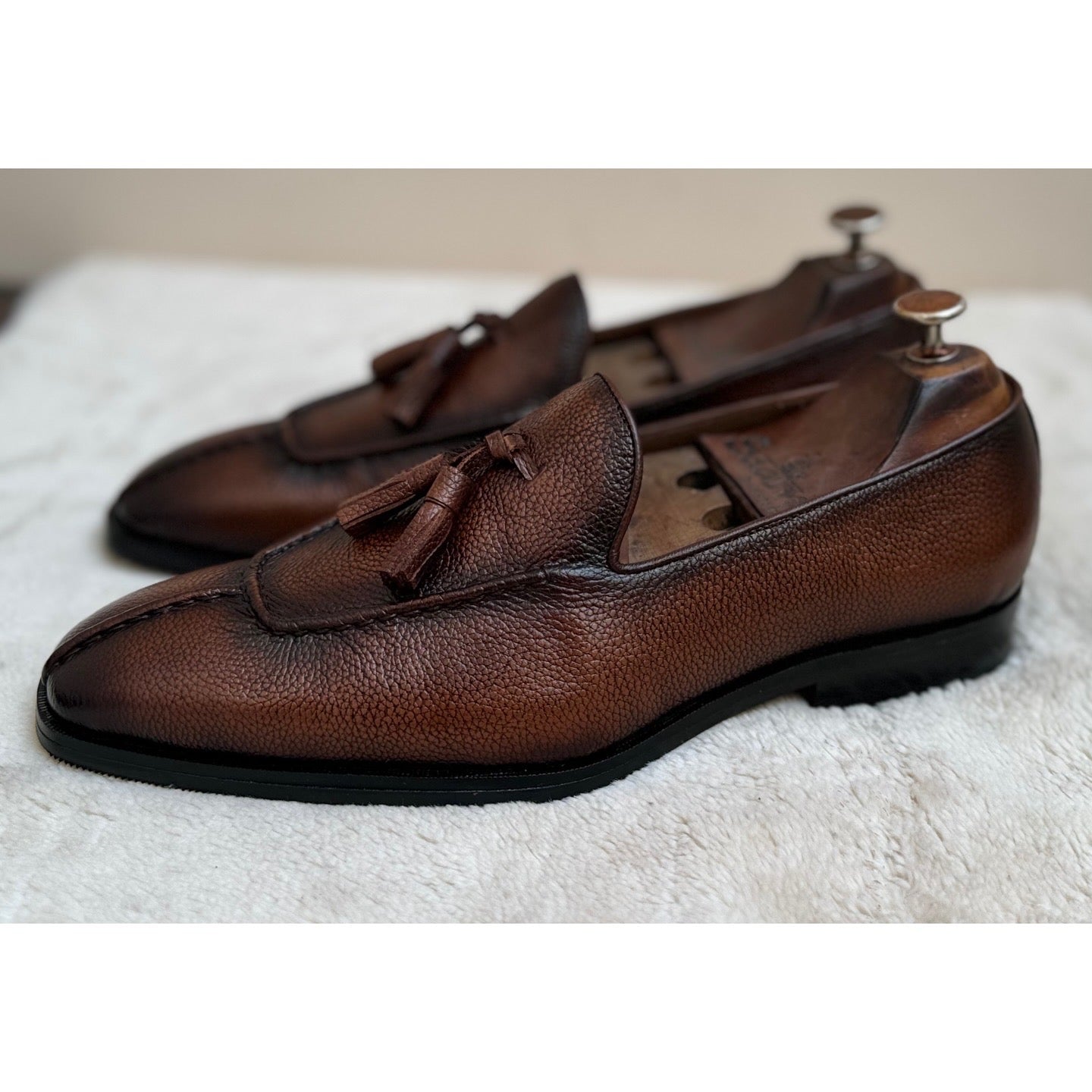 Tan Soft Mild Loafers With Tassels