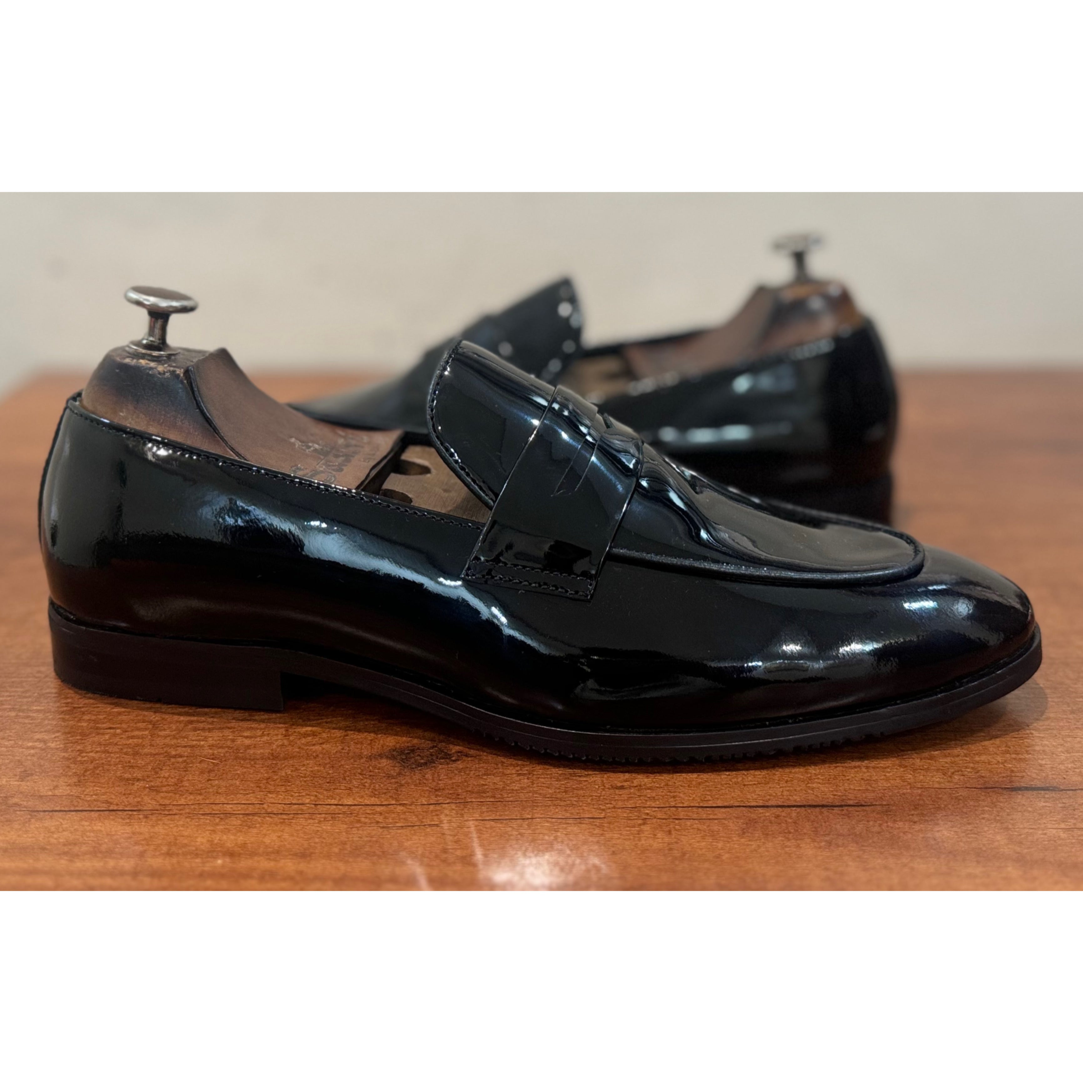 Patent Penny Loafers