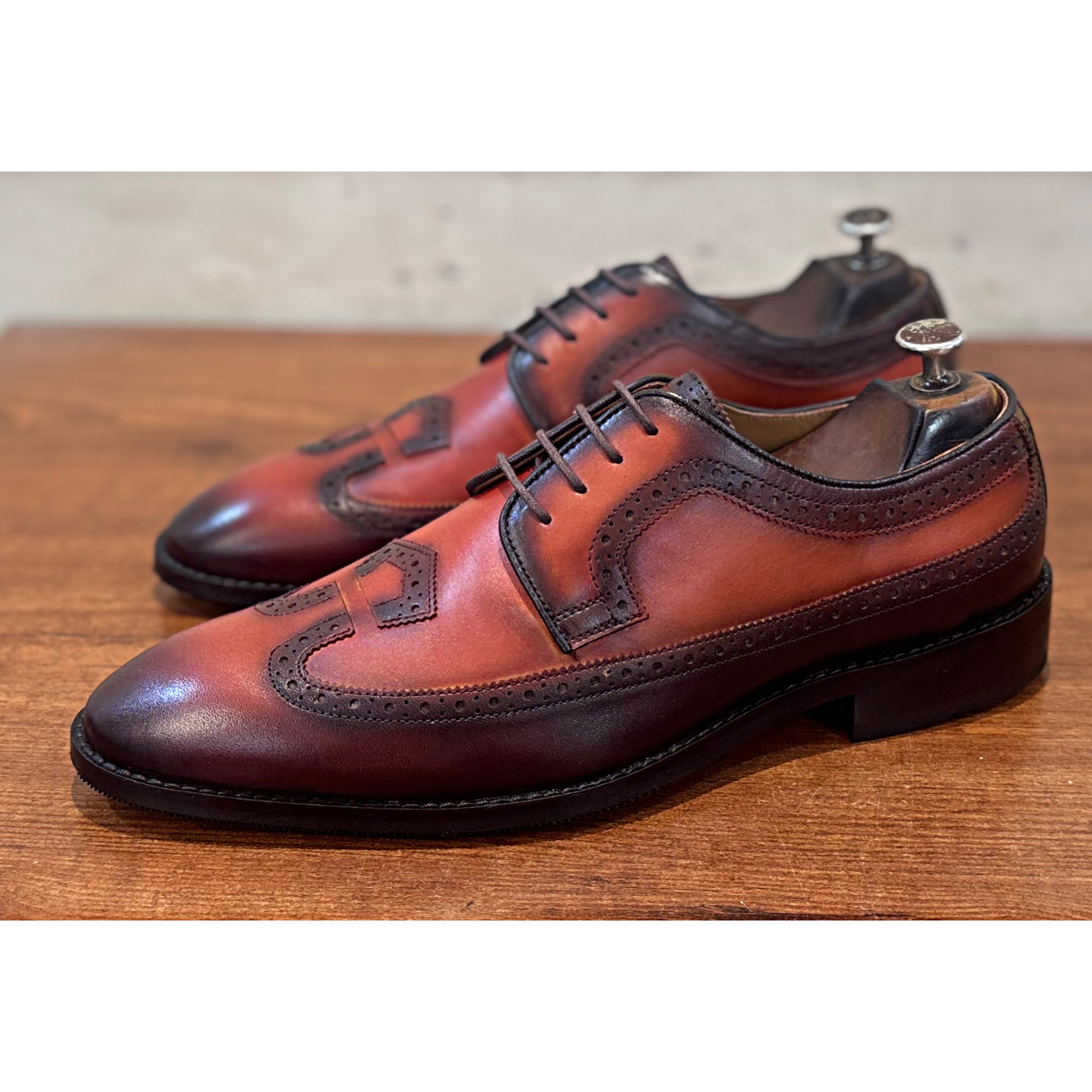 Designer Derby Laceups Hand Patina