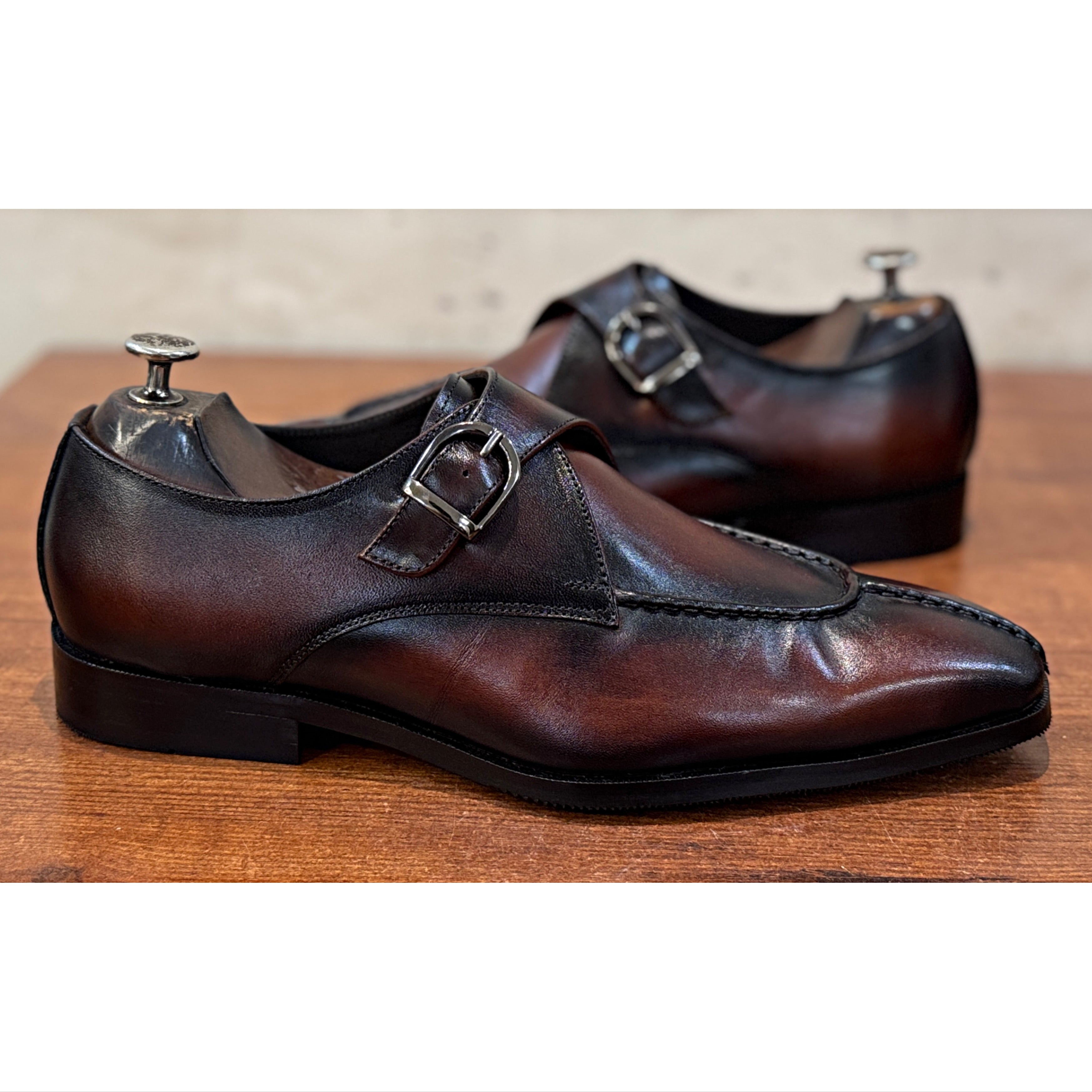 Savile Row Belgian Apron Monk Shoes – Marrone Espresso