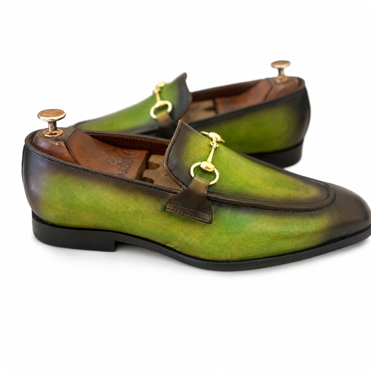 Horsebit Loafers Green Hand Finished