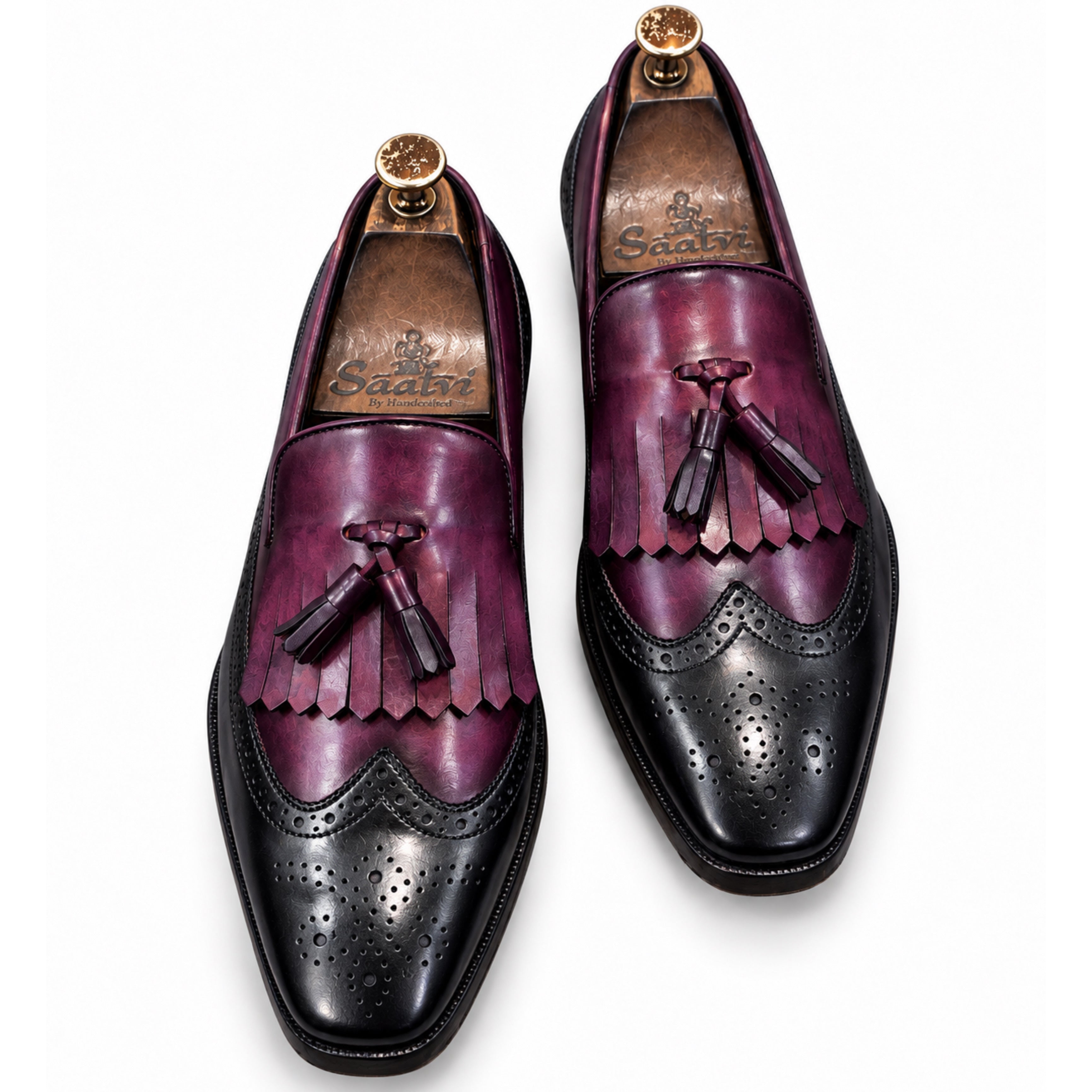 Black Plum Kiltie Tassel Loafers
