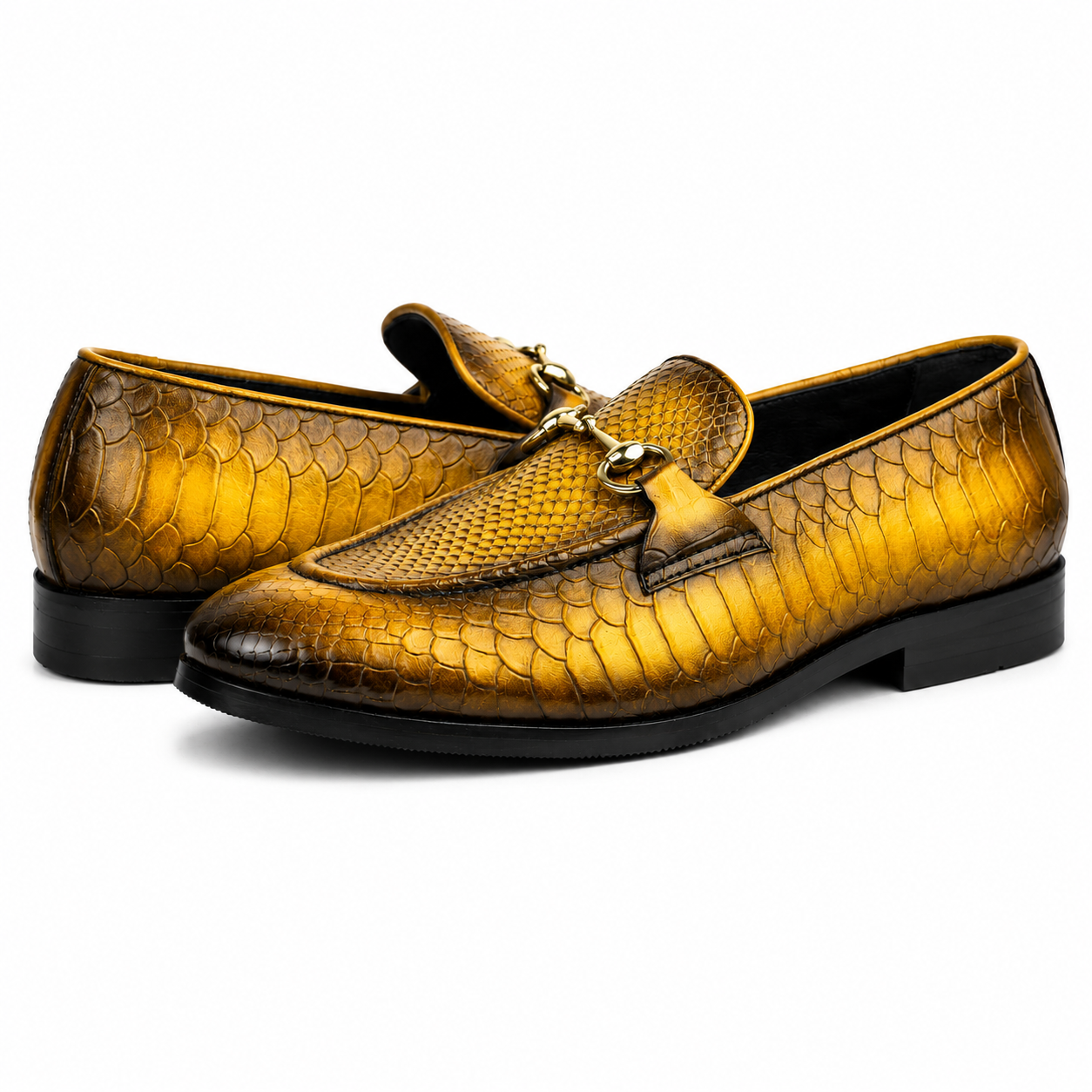 The Aurelius Python Horsebit Loafers – Gold Patina