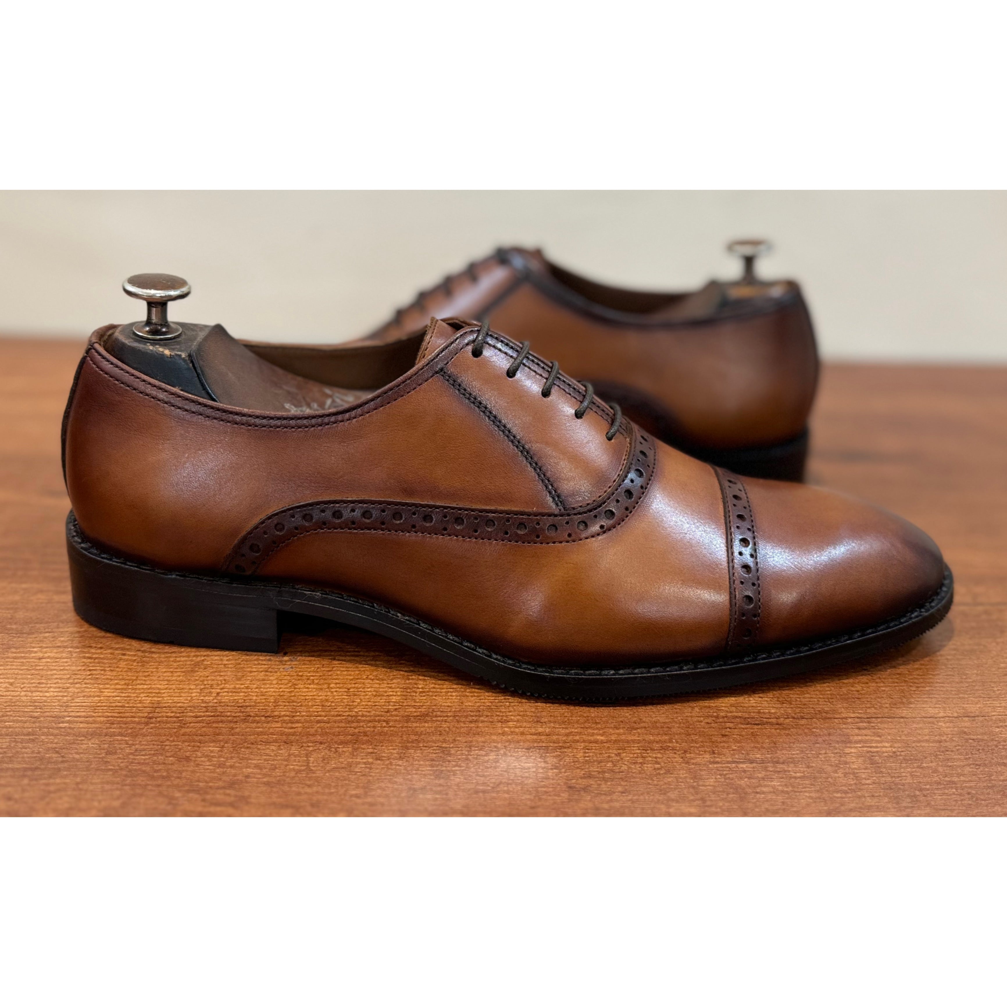 Cap Toe Oxfords - Tan