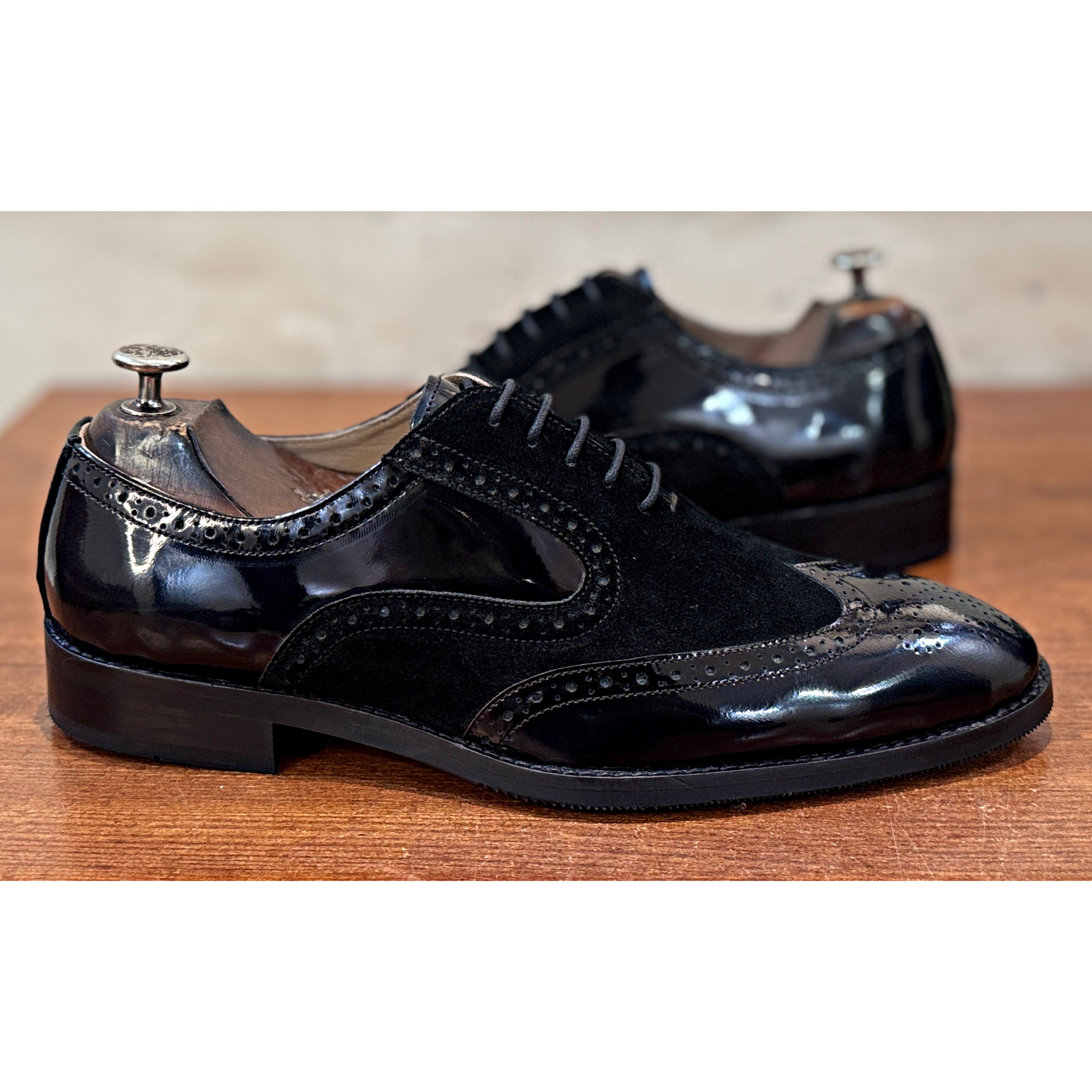The Blackwood Royale – Patent & Suede Full Brogue Oxford
