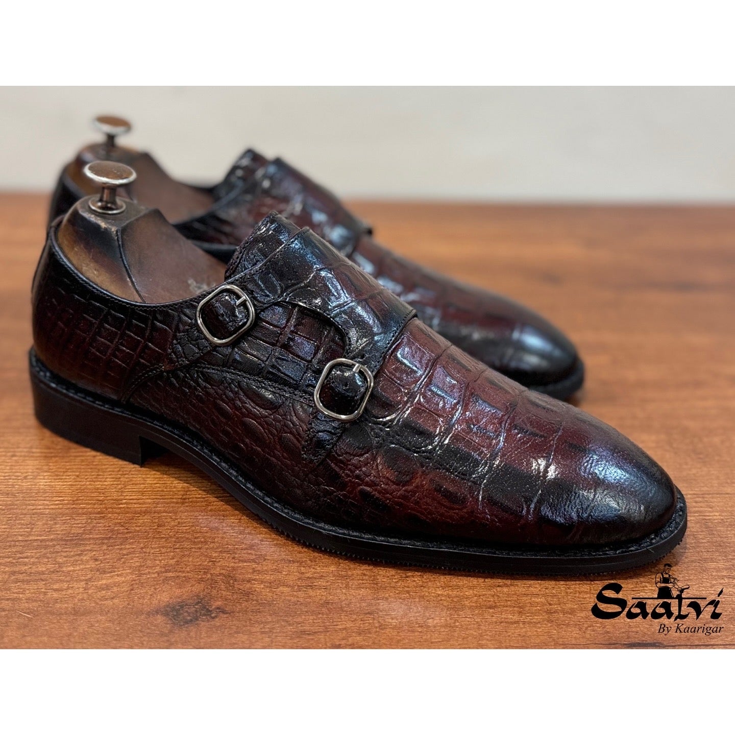 Double Monk Strap Croco