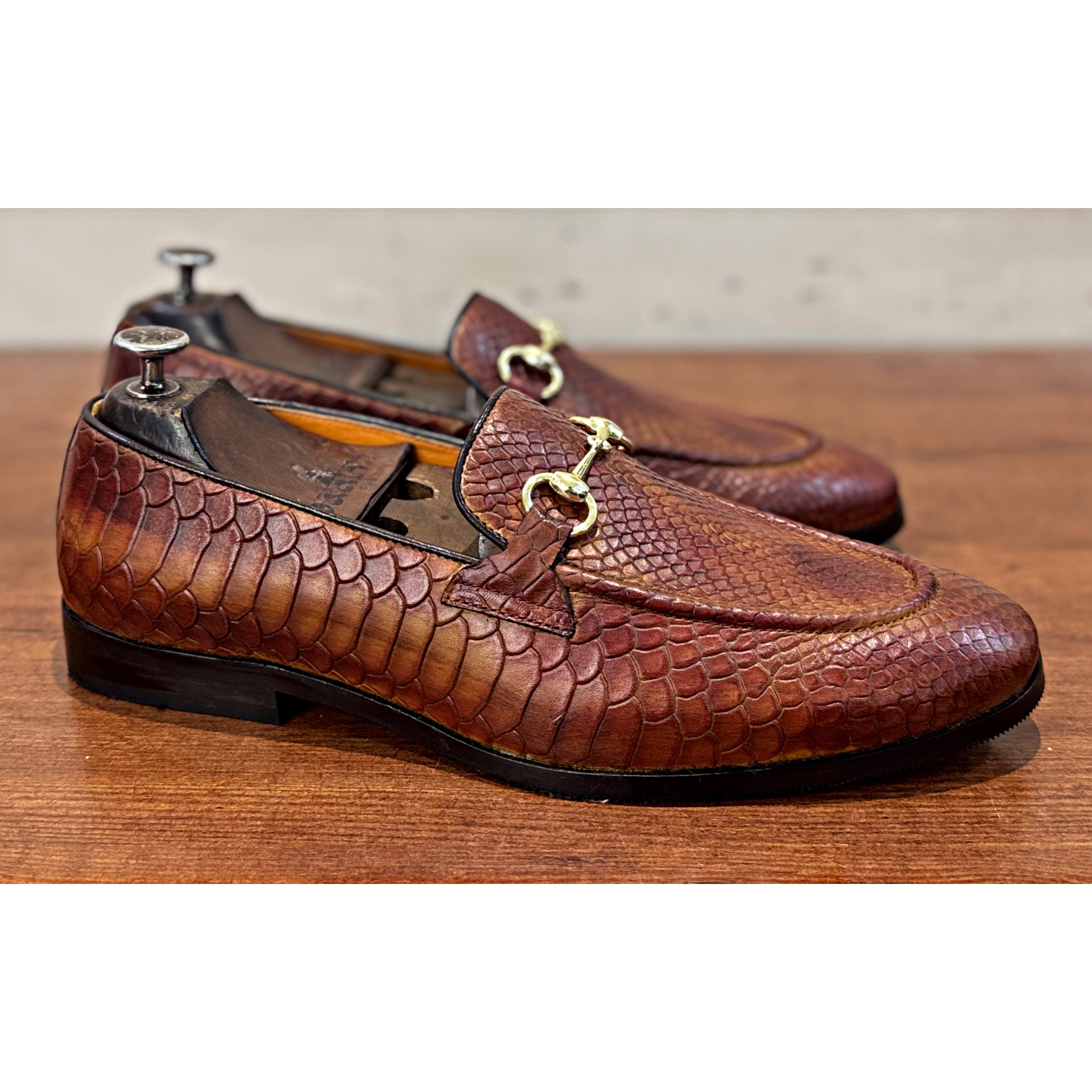 Python Horsebit Loafers Tan