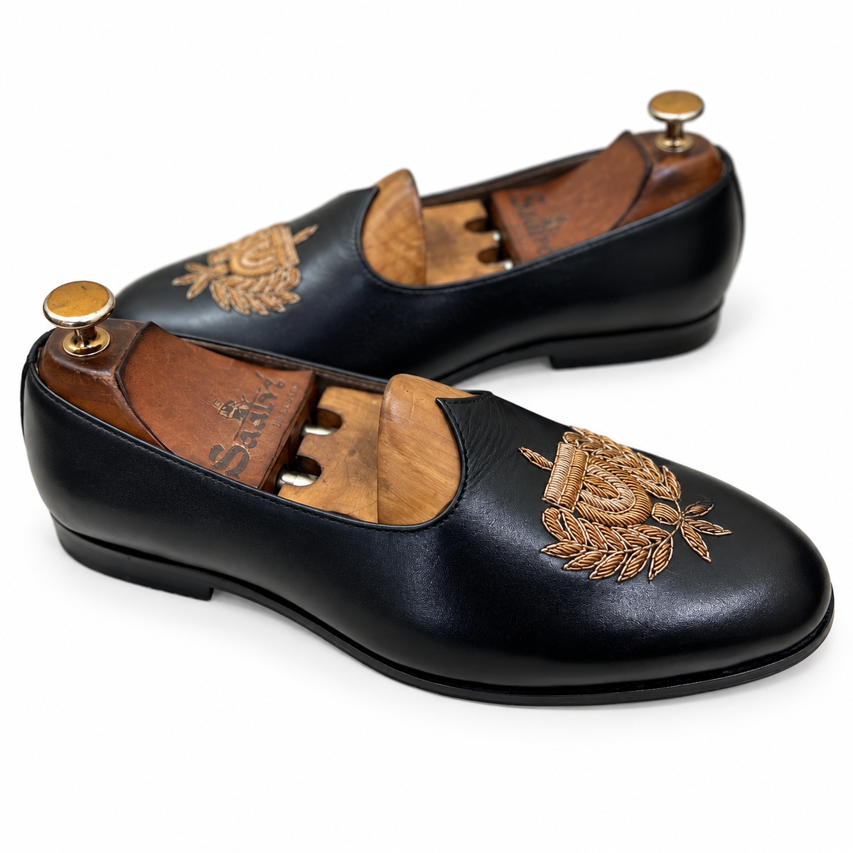 Black Flower Zardosi Embroidery Jalsa