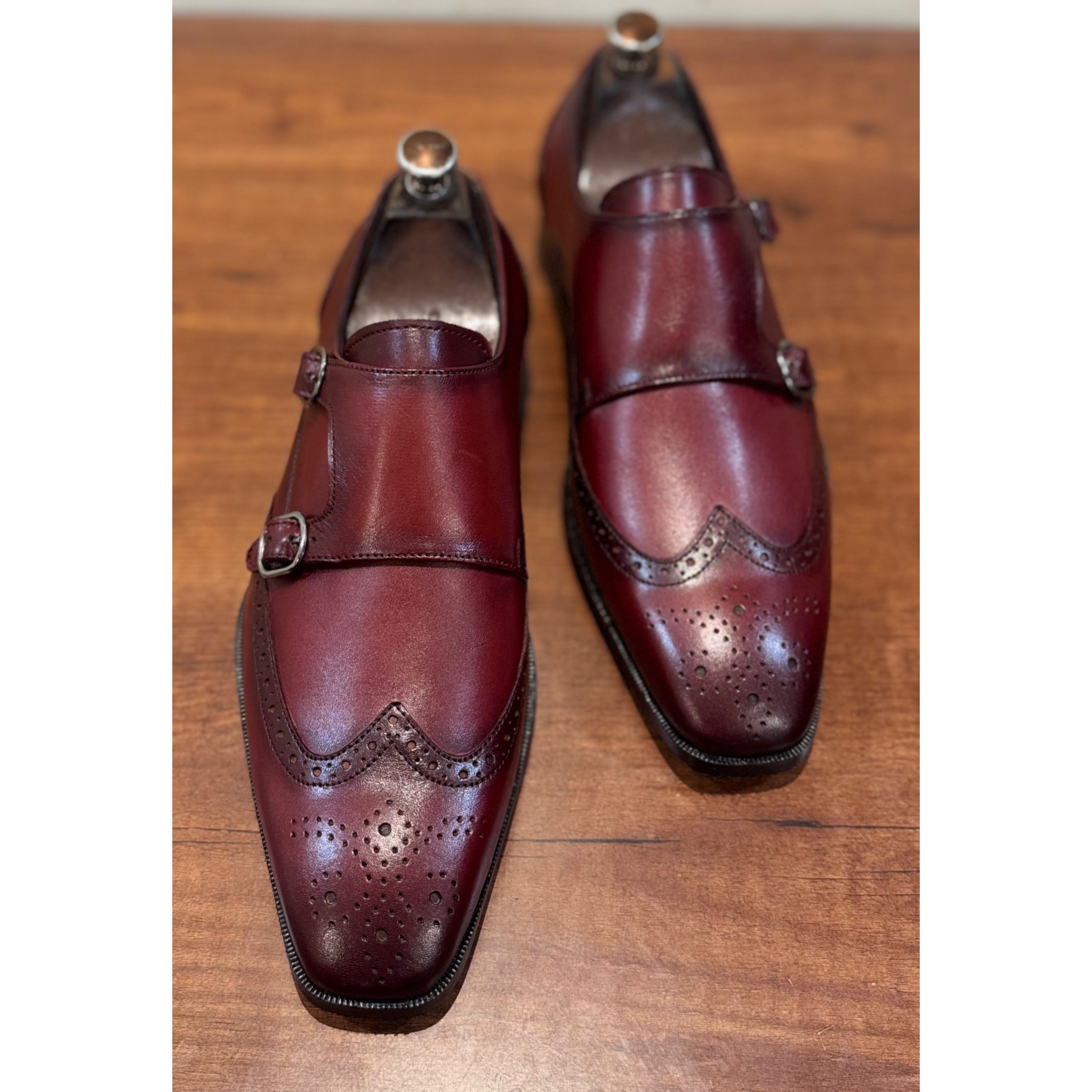 Bordo Monk Straps Hand Finished