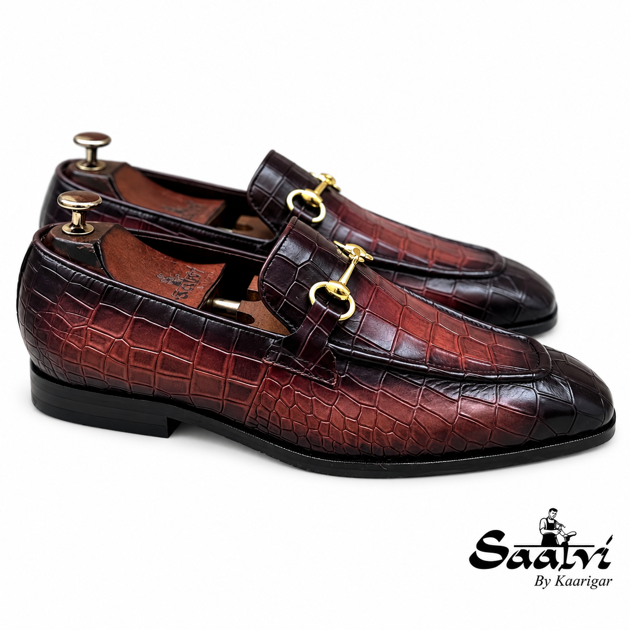 Horsebit Loafers Hand Patina Croco