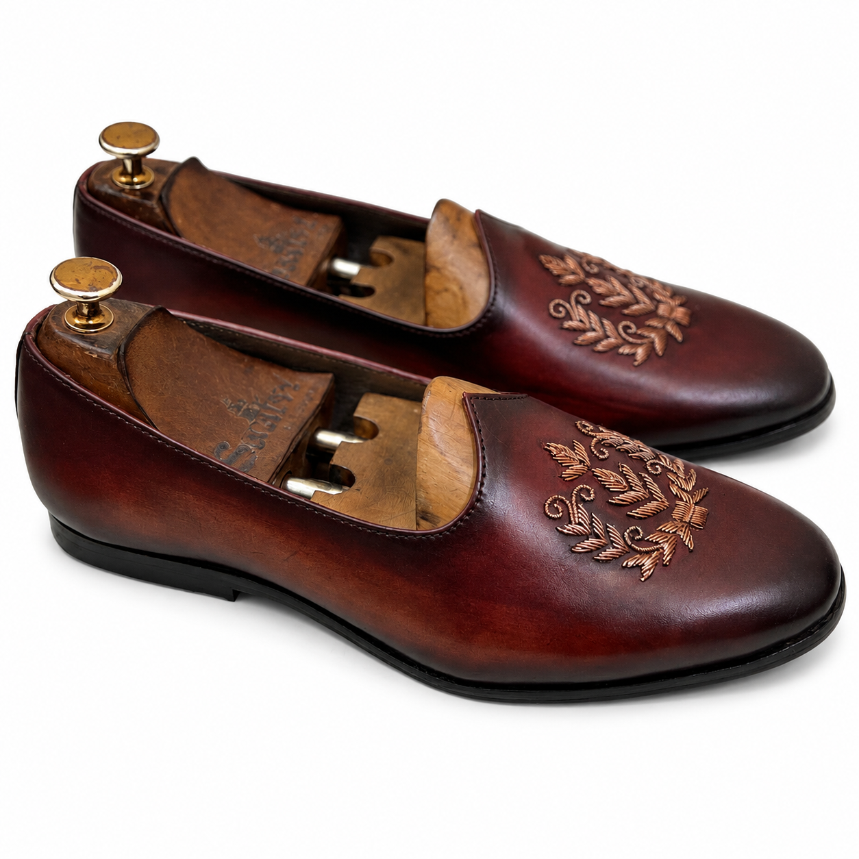 Bordeaux Royale Zardosi Leaf Jalsa