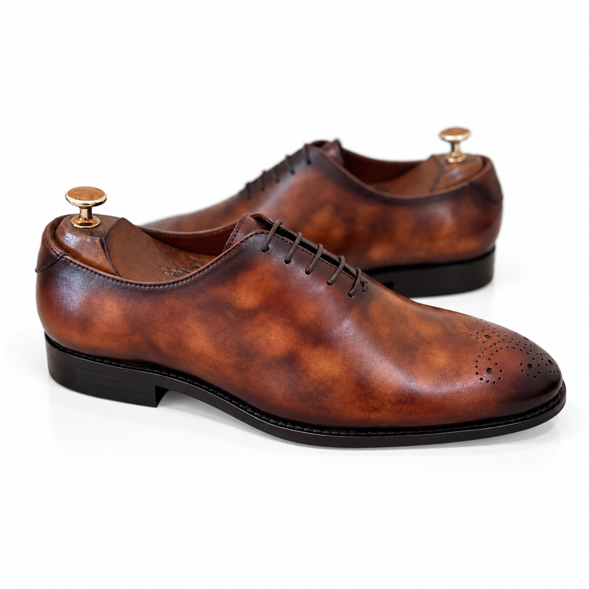 Wholecut Patina Oxfords Brown
