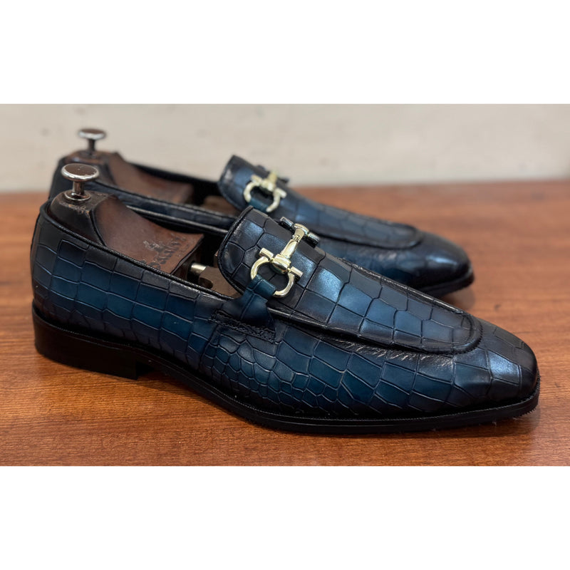 Aqua Croco Loafers