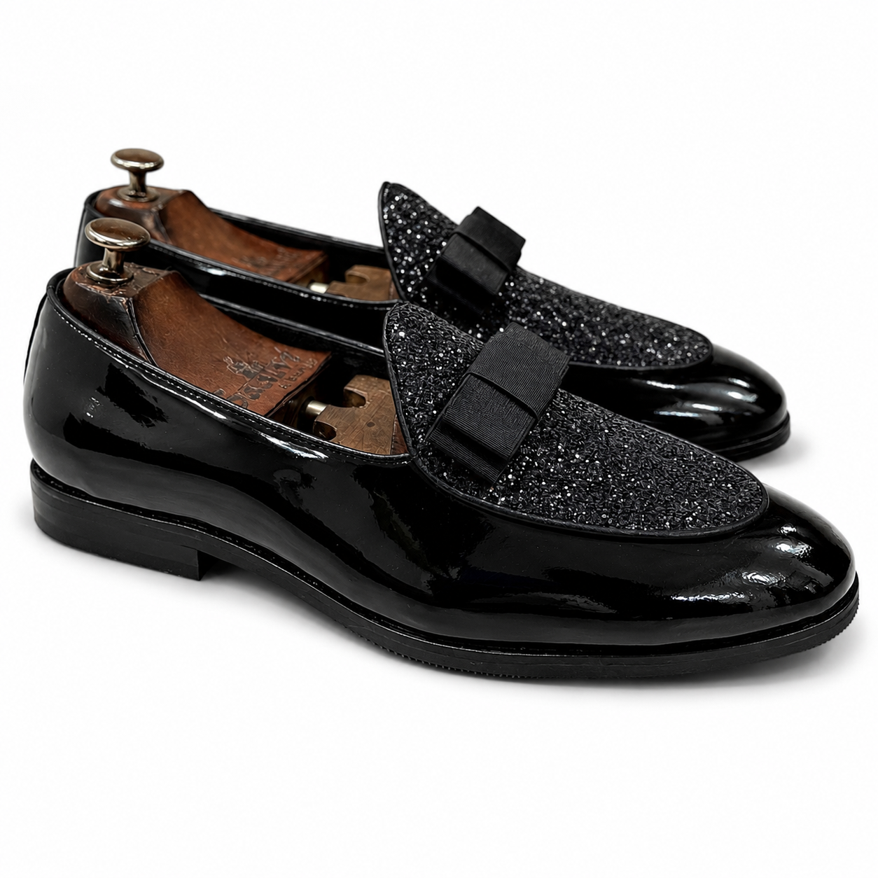 Midnight Patent Bow Belgian Loafer