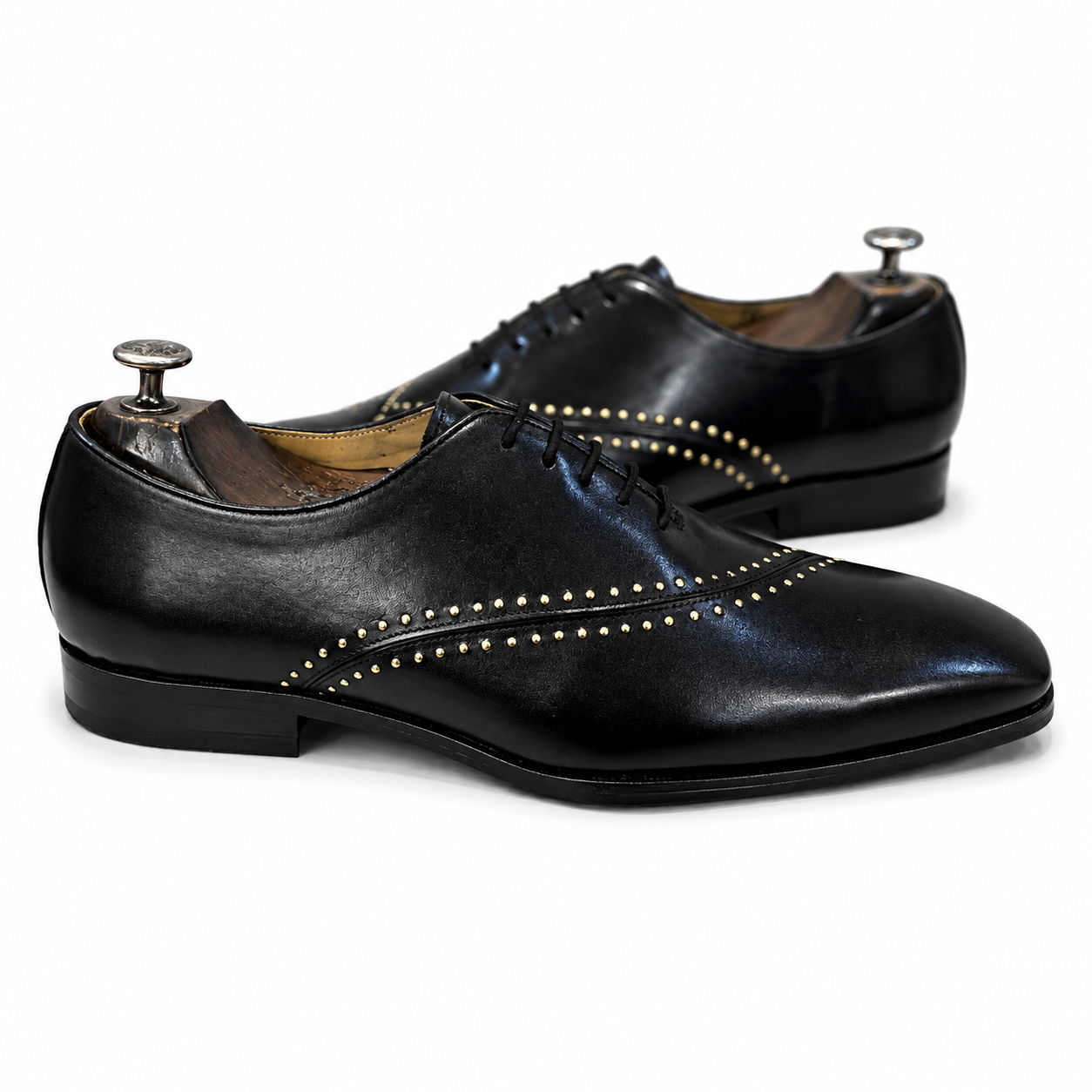 Noir Rivet Oxford Shoes