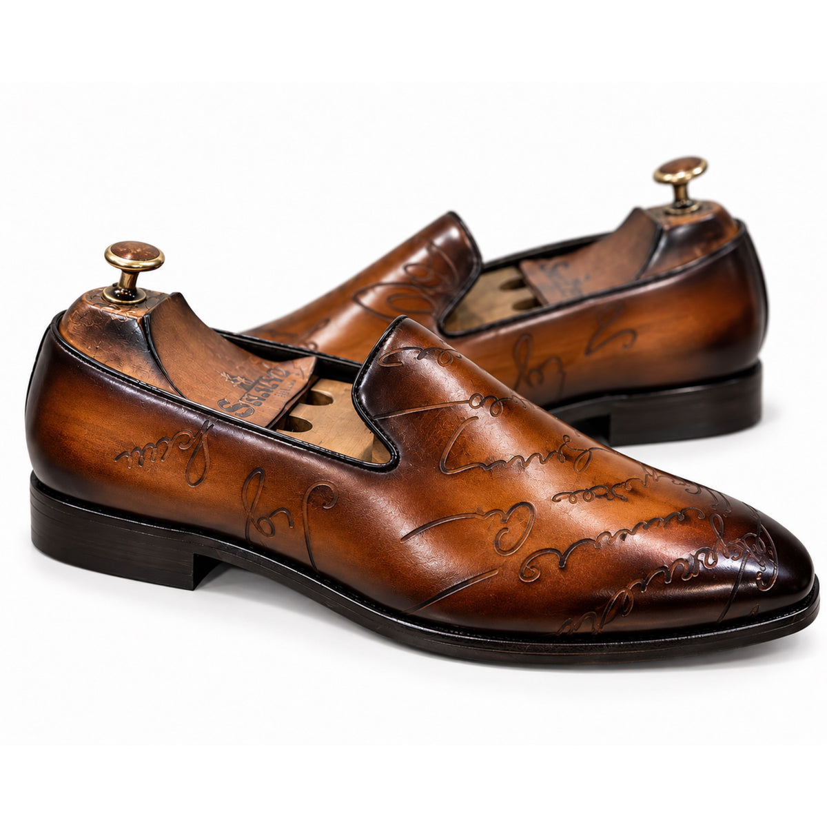 Signature Cognac Embossed Loafers