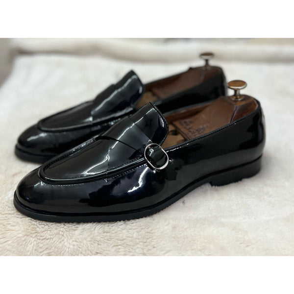 Black Patent Loafers With Strap
