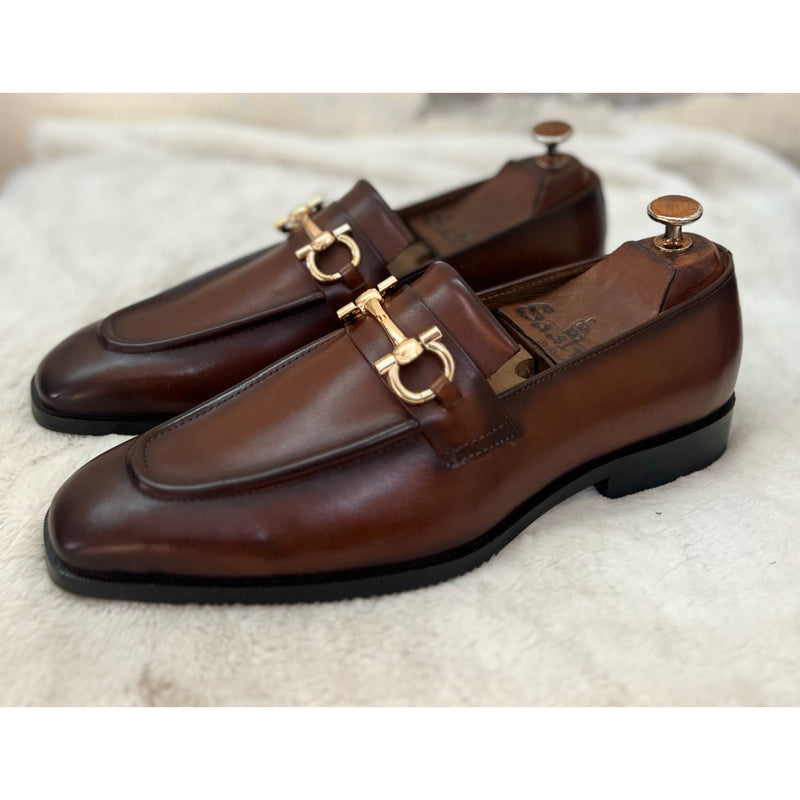 Hand Patina Loafers Cognac
