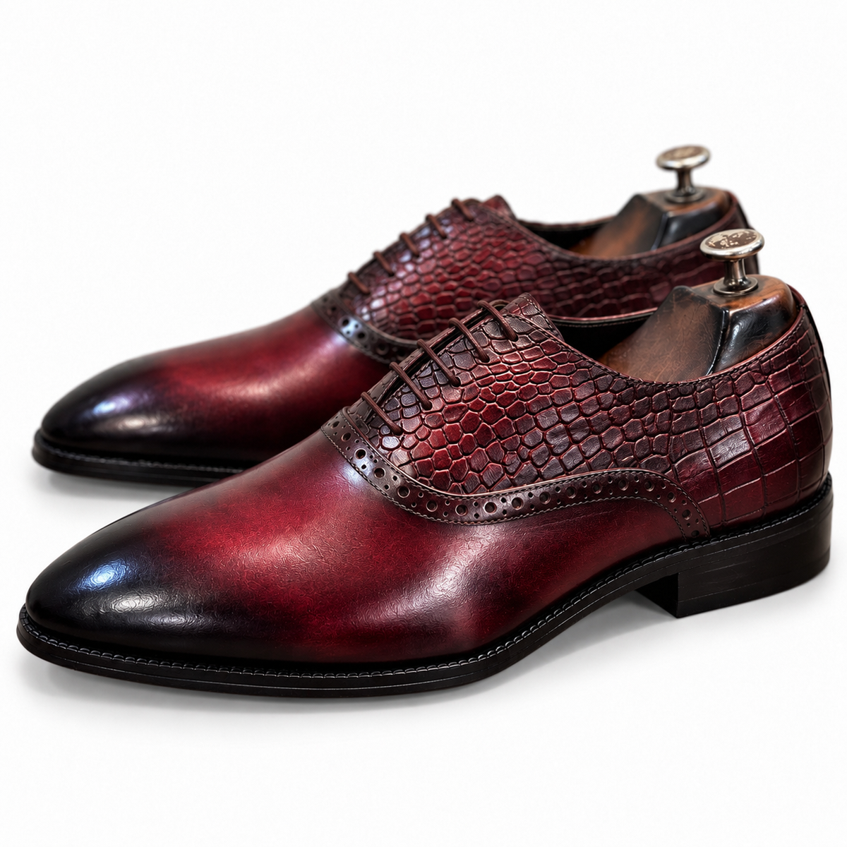 Bordeaux Vellaro Reptile Oxfords