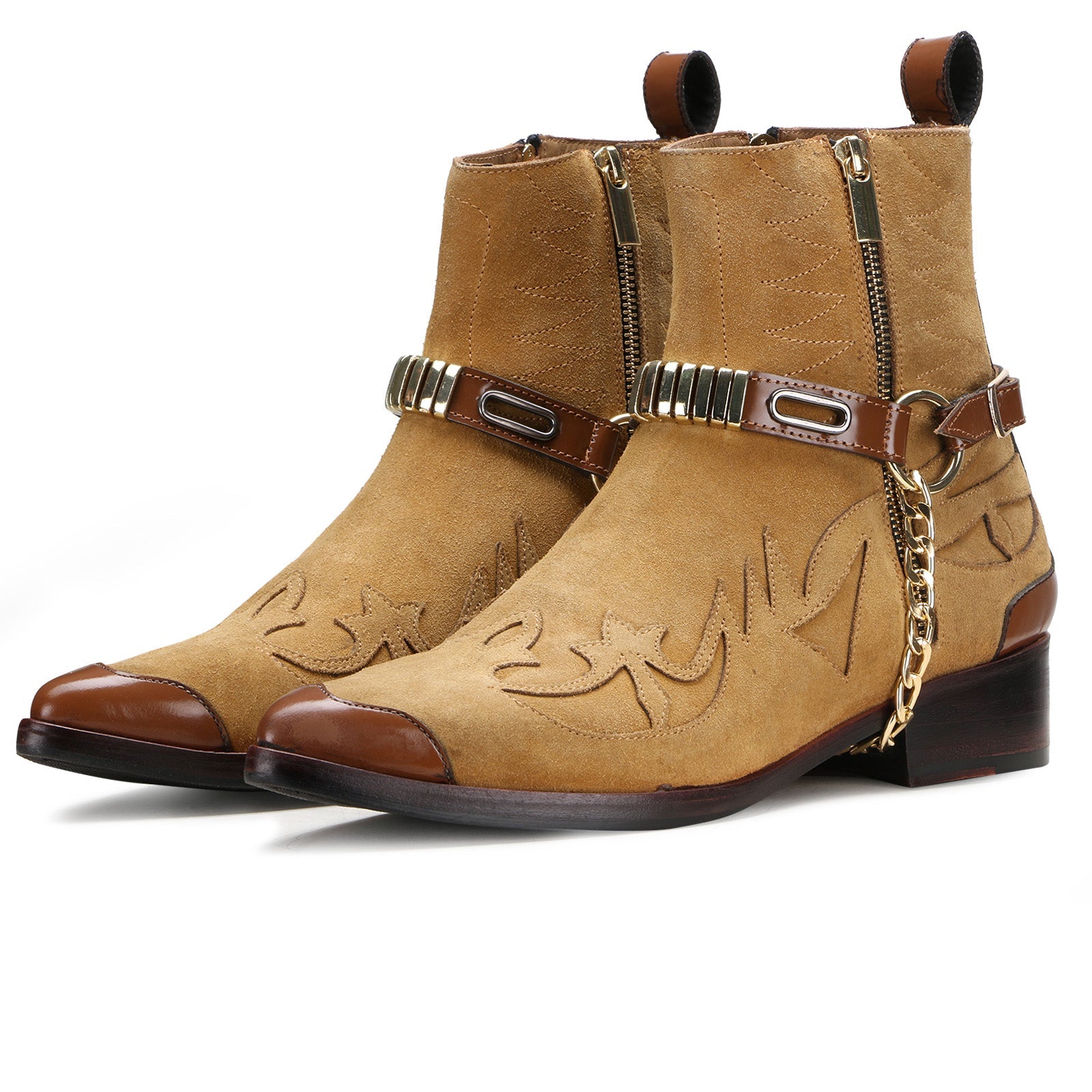 Santiago Cowboy Boots in Beige
