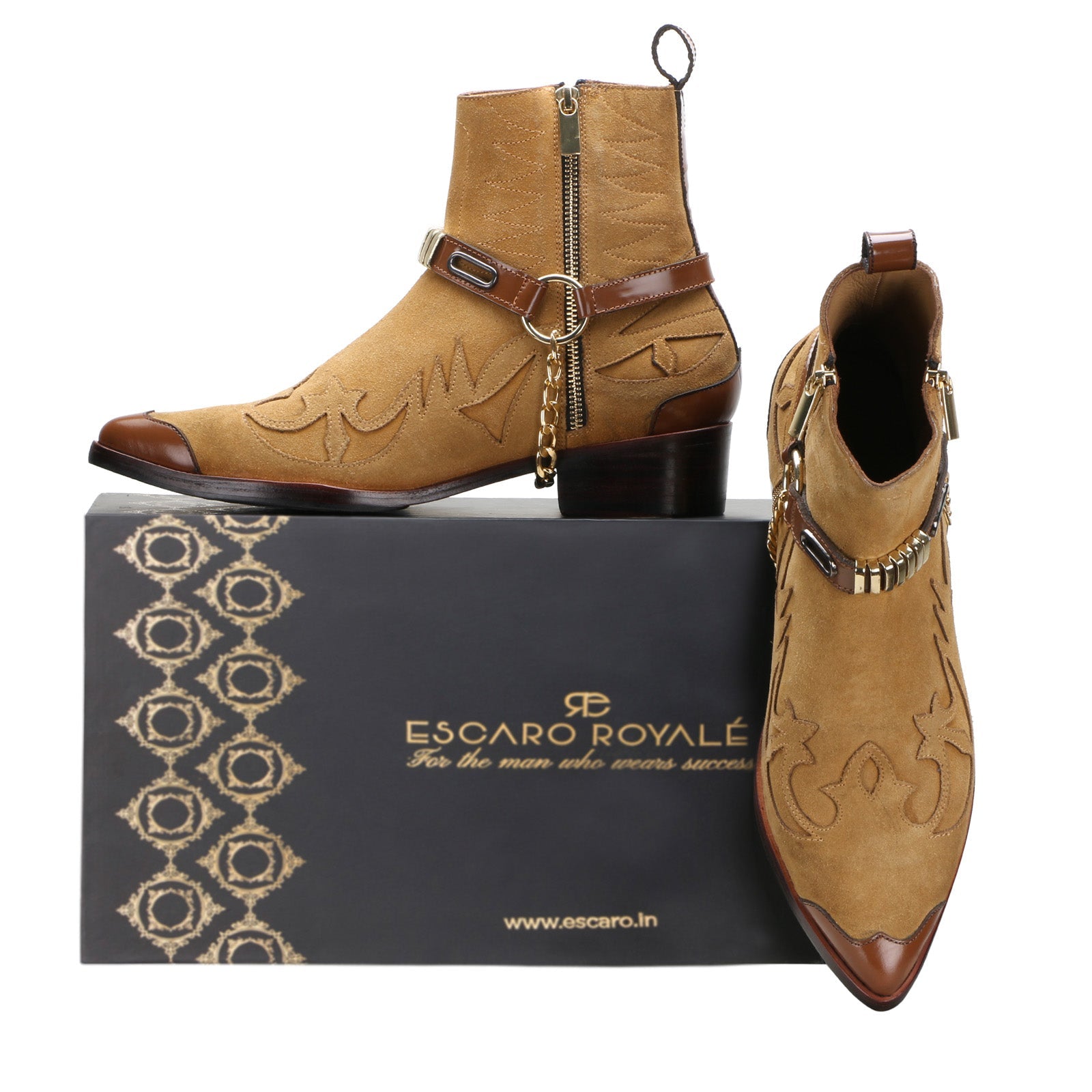 Santiago Cowboy Boots in Beige