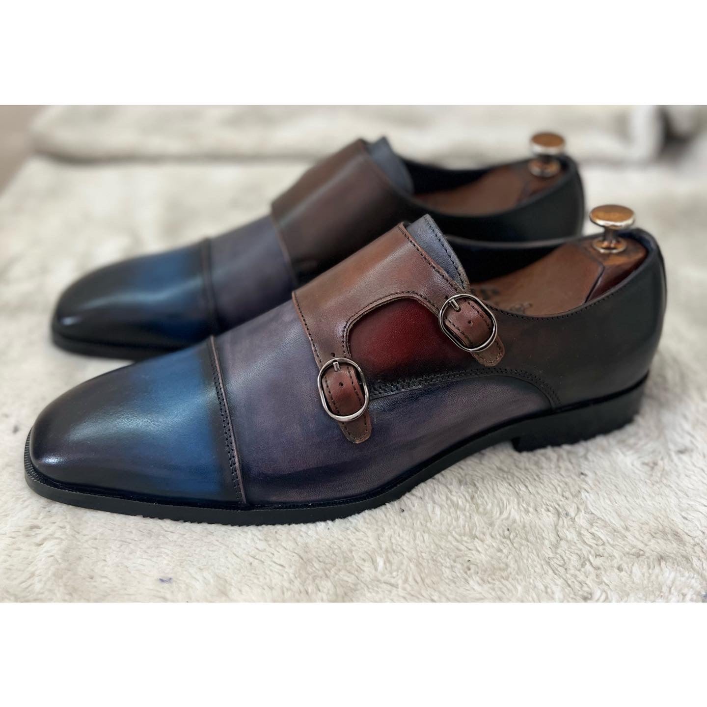 Double Monk Strap - Hand Patina