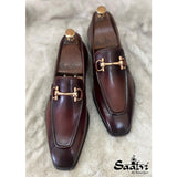 Wine Horsebit Loafers Hand Finished