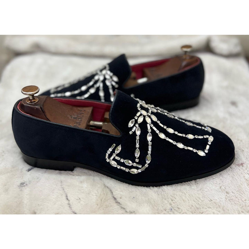 Bow Shaped Crystal Slip-ons