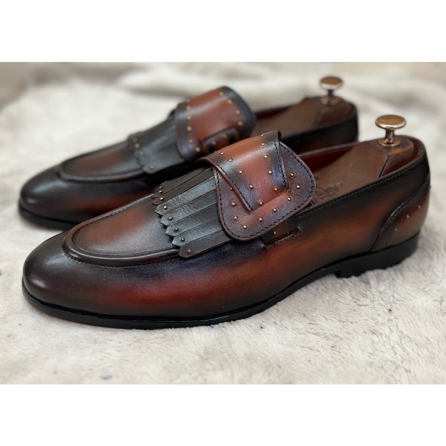 Butterfly Loafers Tan - Hand Patina