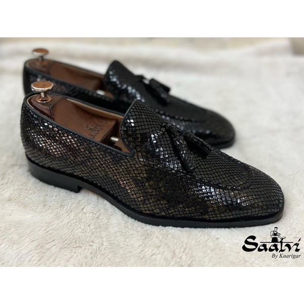 Snake Foil Loafers With Tassels
