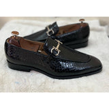 Black Patent Loafers With Buckle