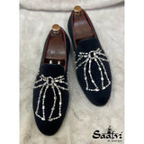 Bow Shaped Crystal Slip-ons