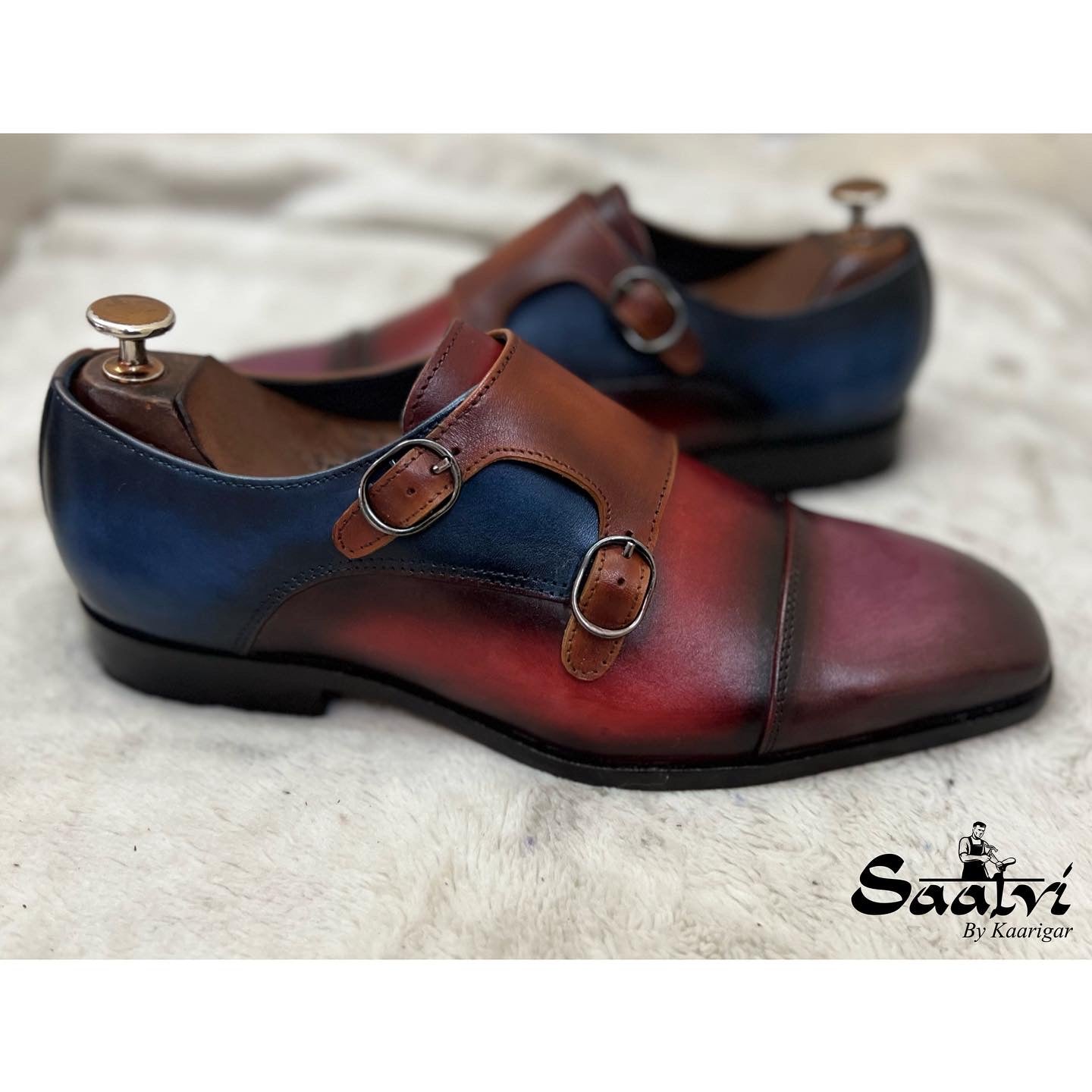 Double Monk Strap Multi Hand Finished