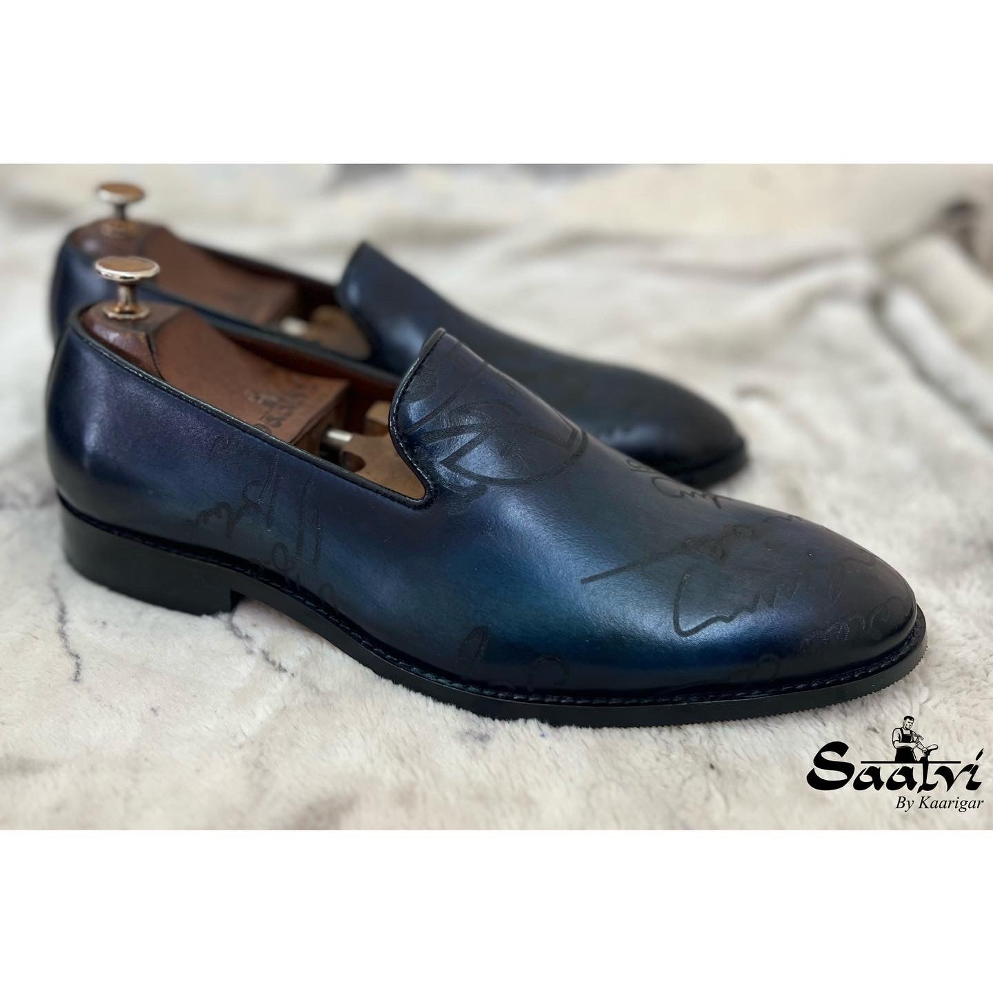 Blue Signature Loafers