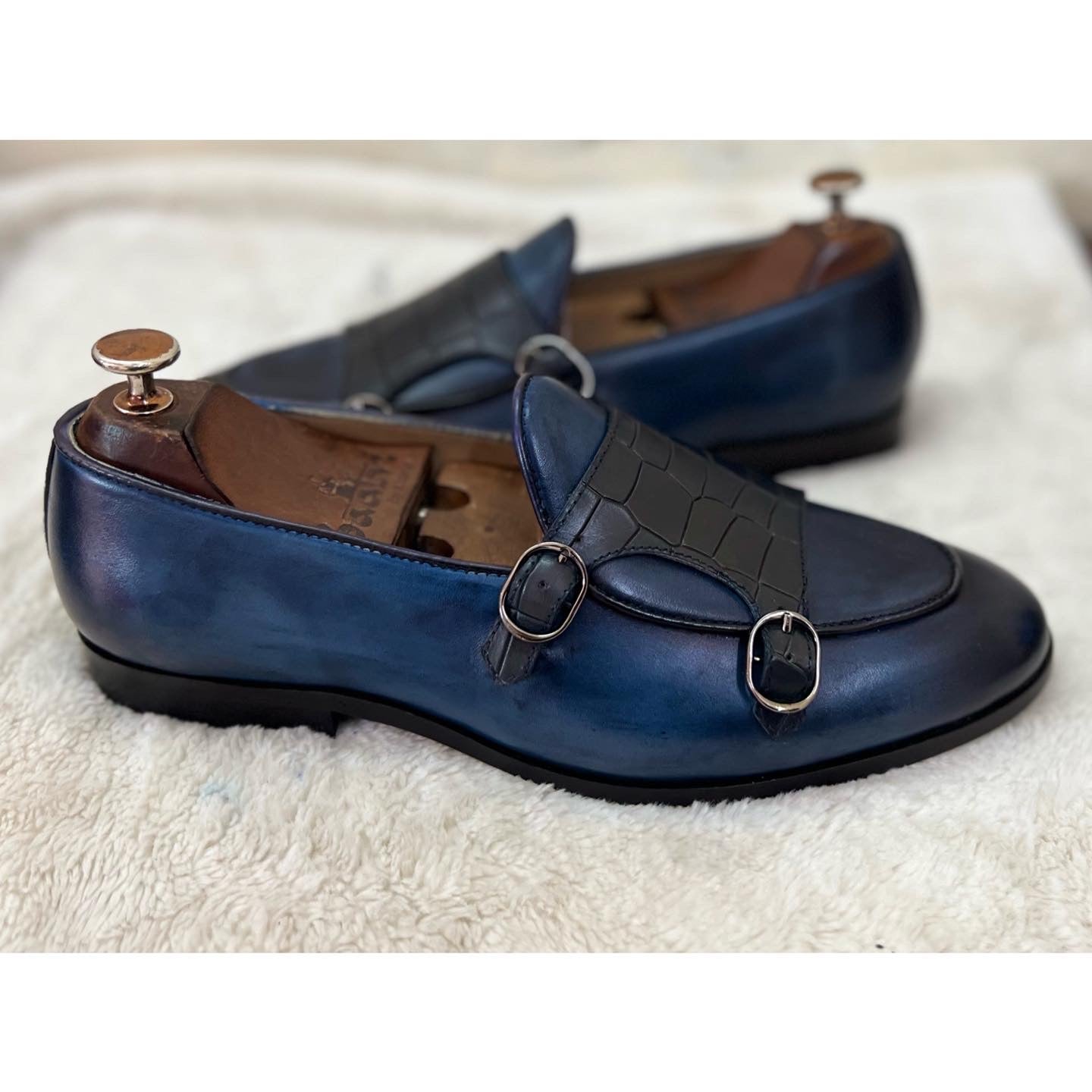 Double Monk Loafers Blue