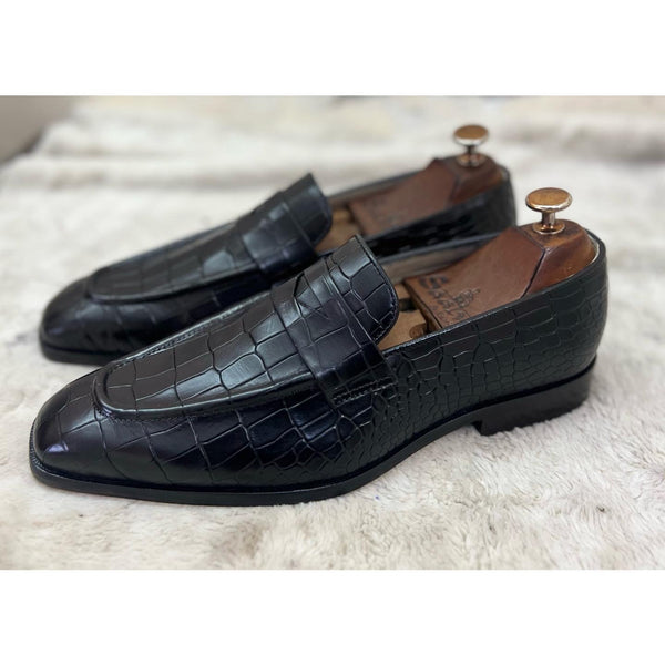 Penny Loafers Black Croco